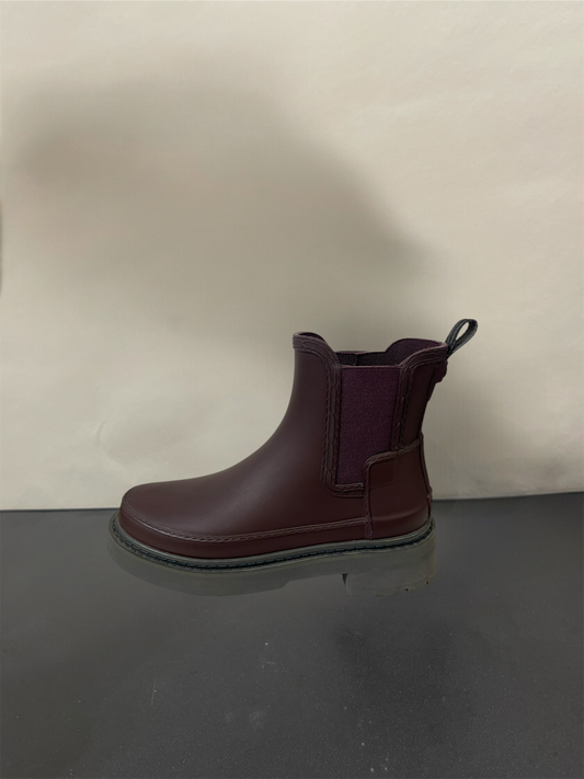 Hunter Maroon Rubber Chelsea Boots 4.5 M / 6 W