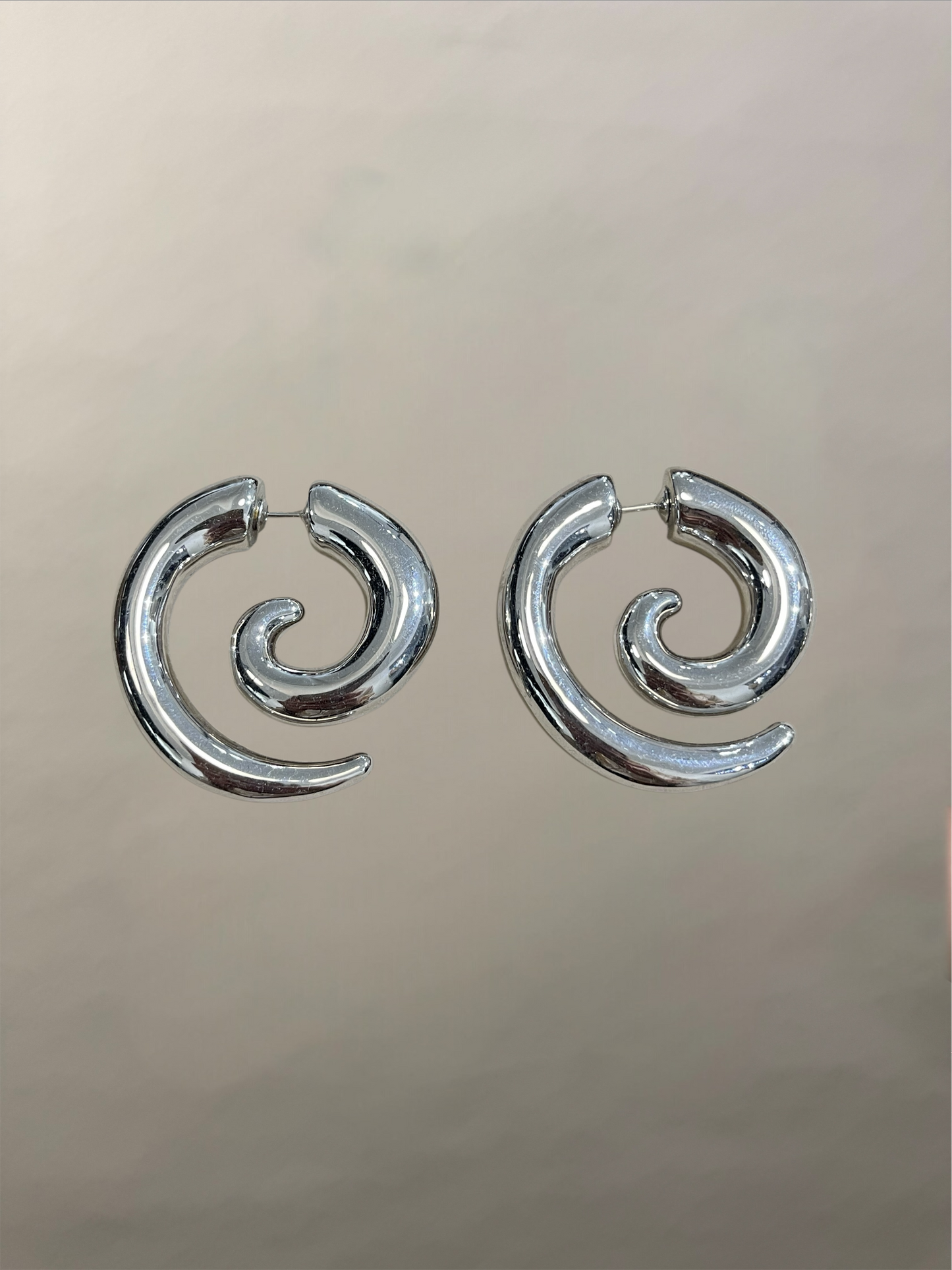 Vetements Silver Spiral Hoop Earrings