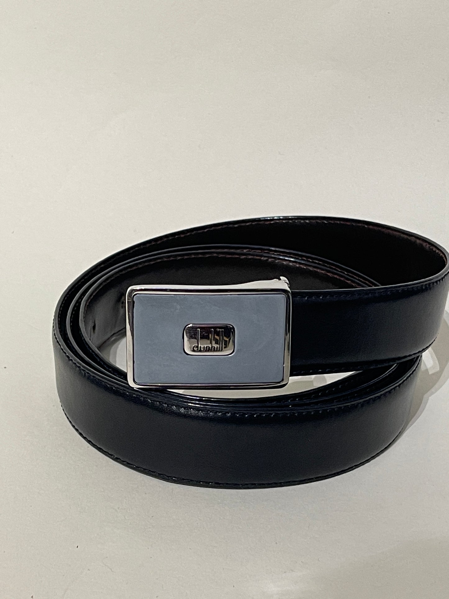 Dunhill Black & Brown Leather Reversible Belt 43