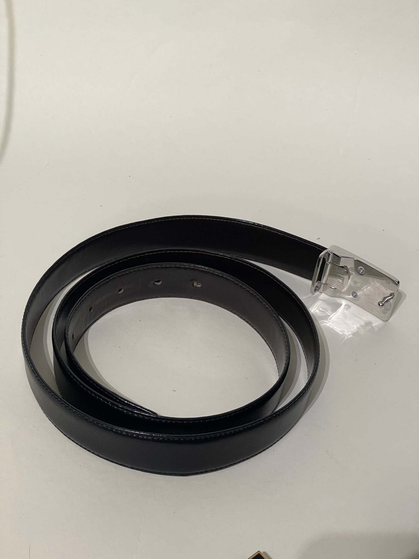 Dunhill Black & Brown Leather Reversible Belt 43