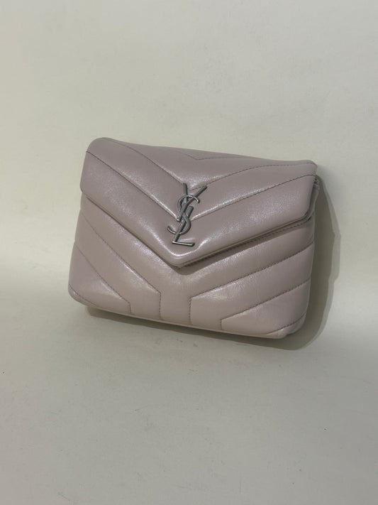Saint Laurent Beige Calfskin Leather Toy Loulou Bag