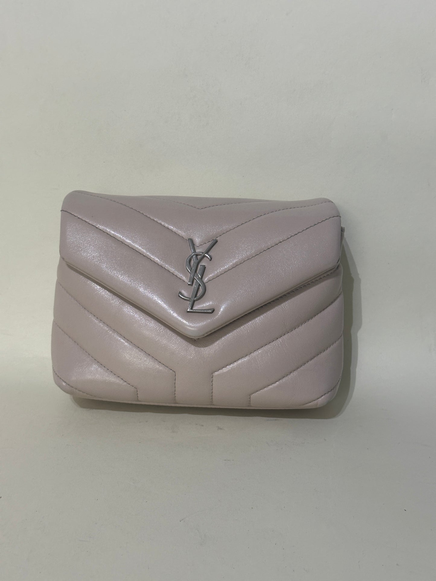 Saint Laurent Beige Calfskin Leather Toy Loulou Bag