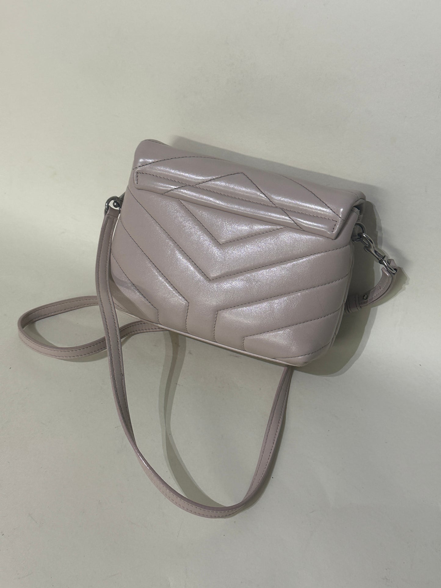 Saint Laurent Beige Calfskin Leather Toy Loulou Bag