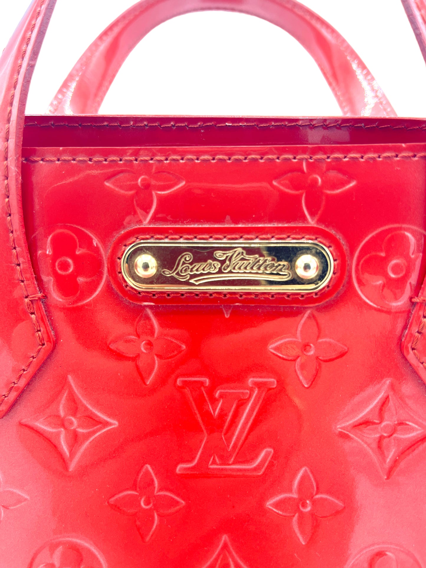 Louis Vuitton Orange Sunset Vernis Wilshire PM Handbag OS