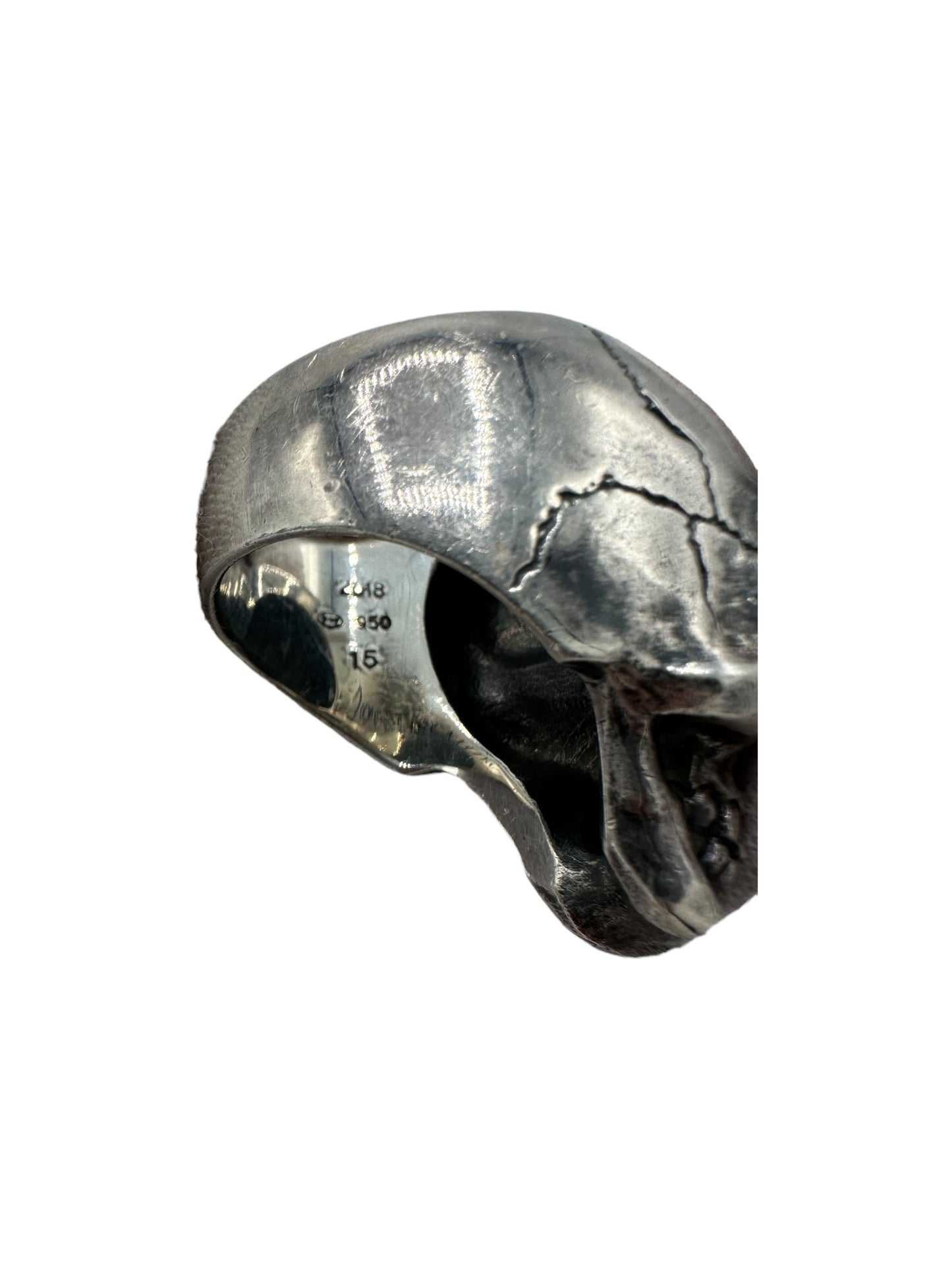 Yohji Yamamoto 950 Silver Alien Skull Ring 7.5 US