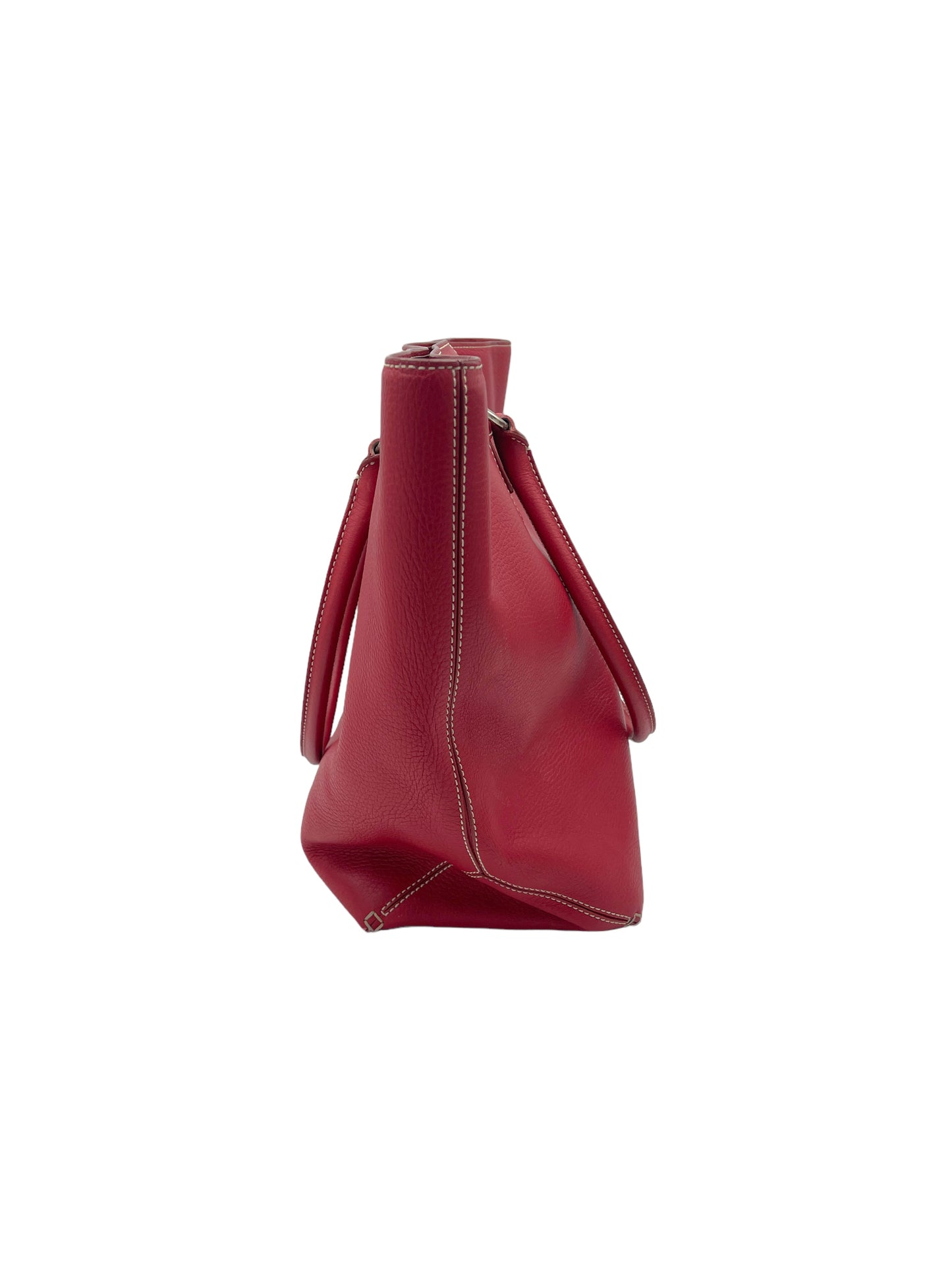 Tod's Red Leather Tote Bag