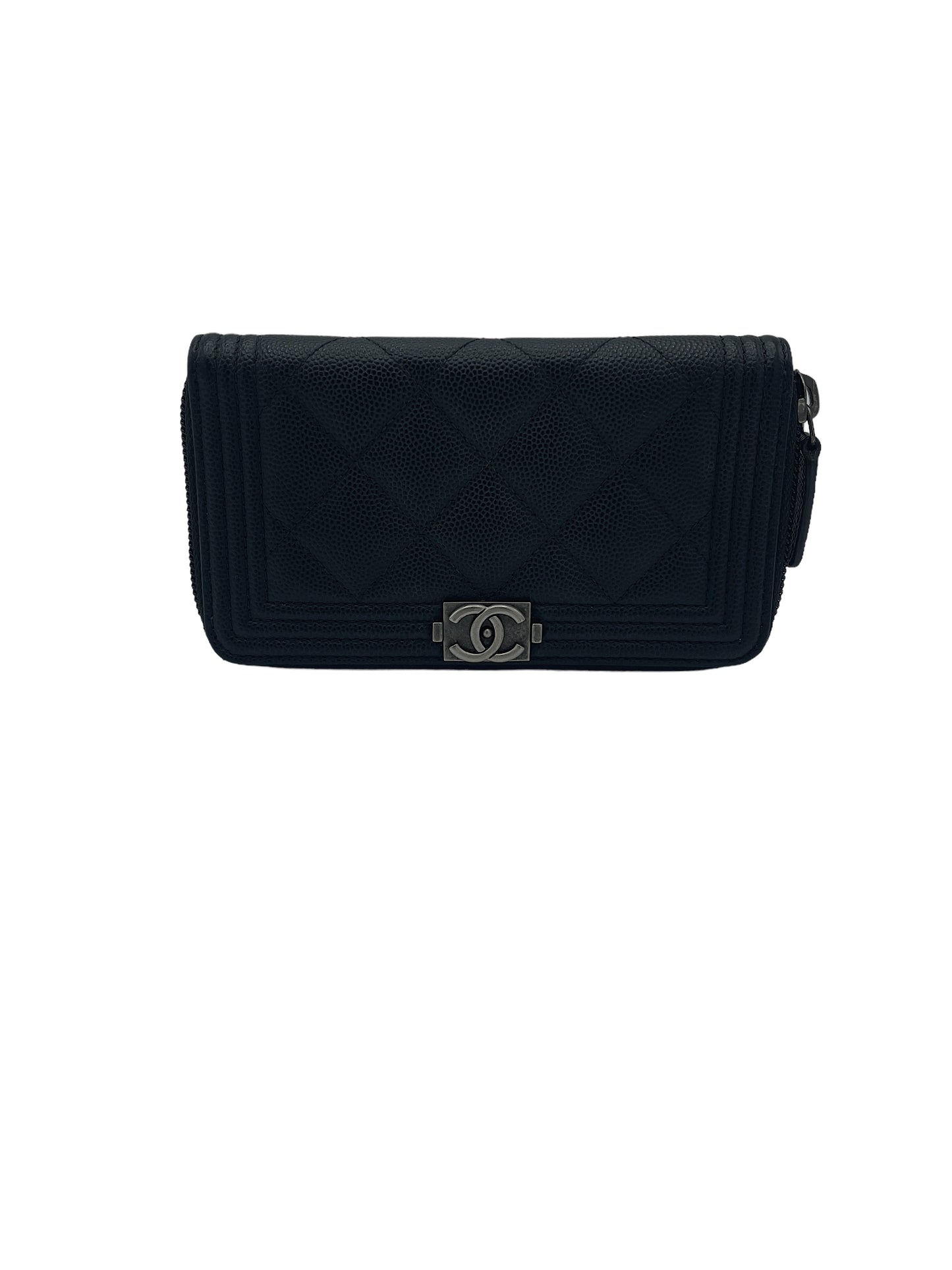 Chanel Black Quilted Boy Leather Wallet