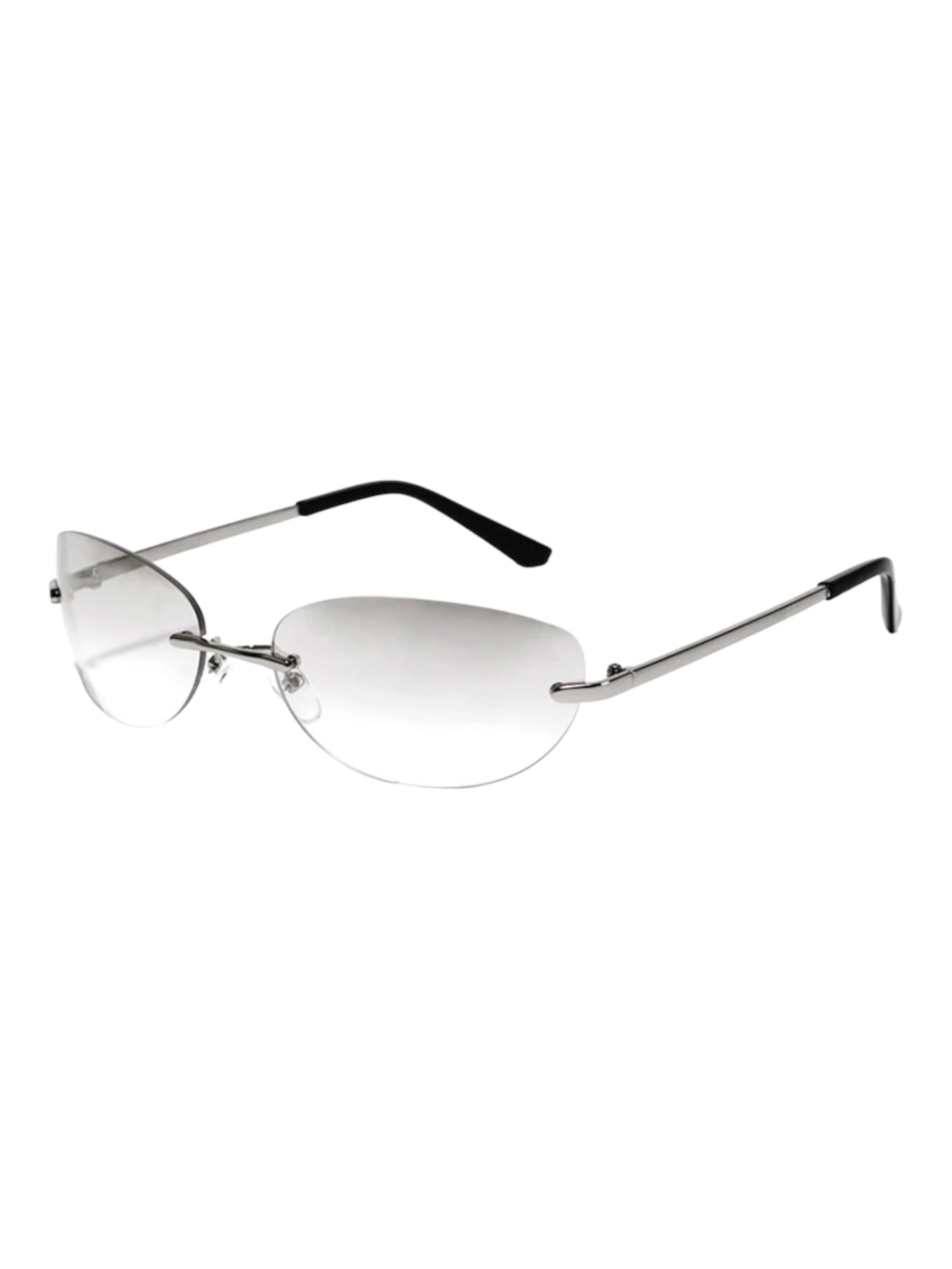 Frameless Rounded Lens Sport Sunglasses