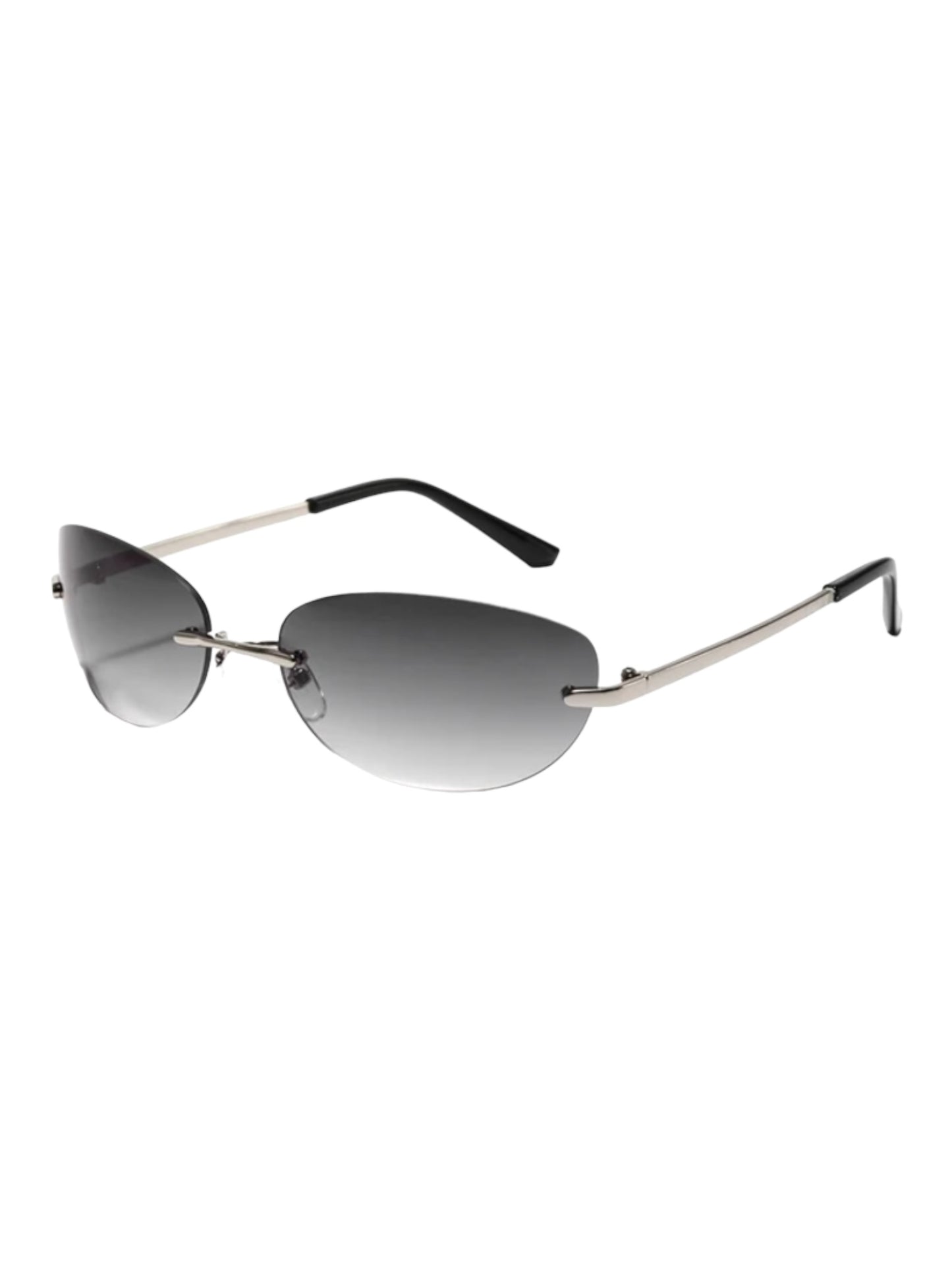 Frameless Rounded Lens Sport Sunglasses