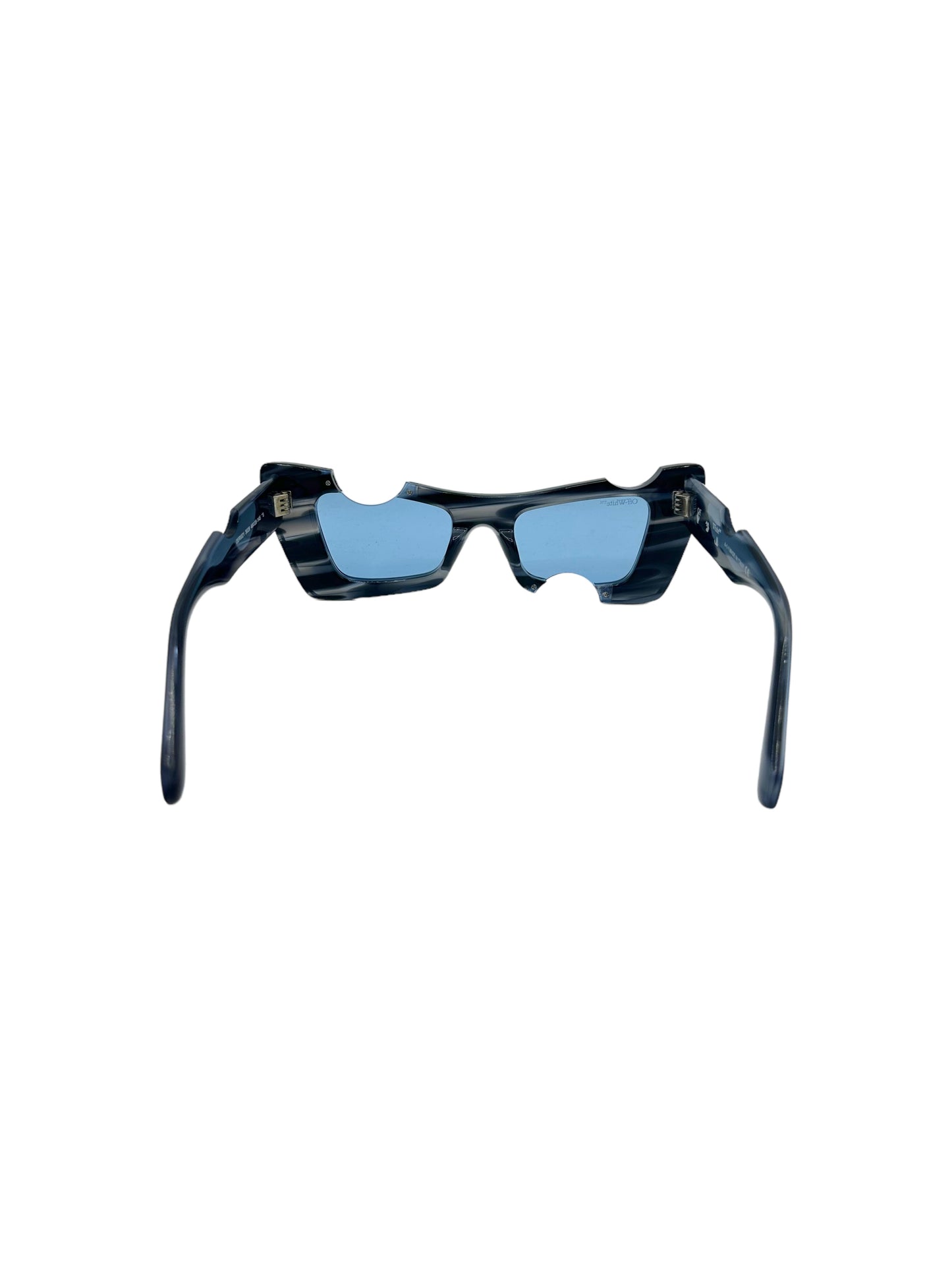 Off-White Navy Blue Marble Cannes Cutout Sunglasses