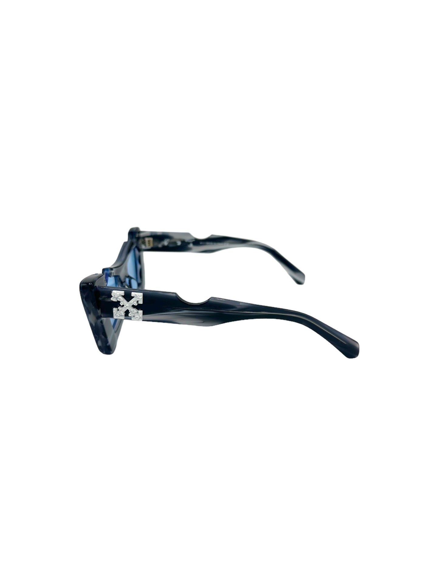 Off-White Navy Blue Marble Cannes Cutout Sunglasses