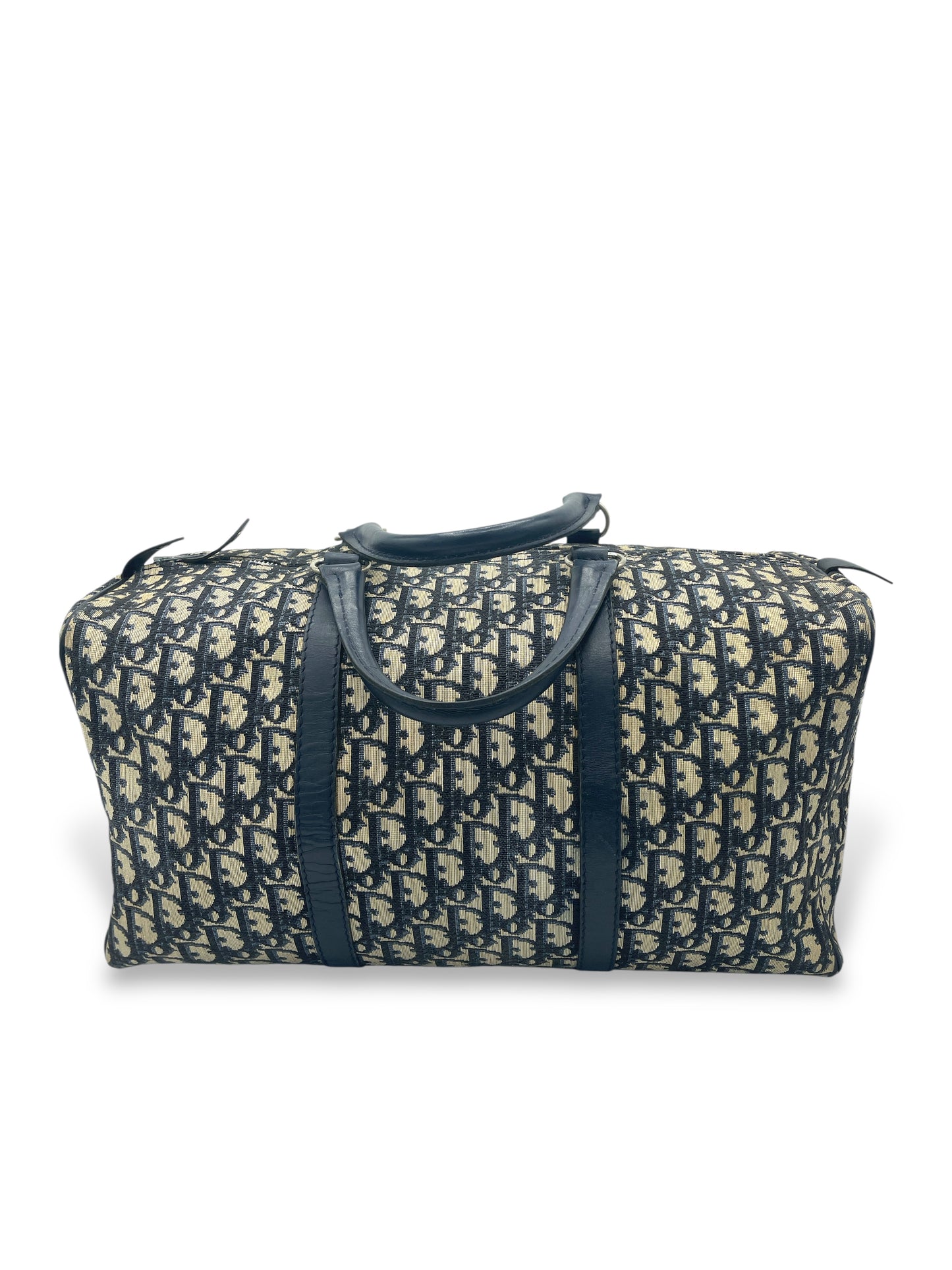 Christian Dior Navy & Beige Monogram Boston Trotter Bag