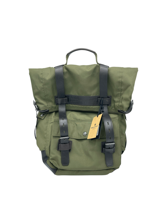 Belstaff Olive Green Nylon & Leather Backpack
