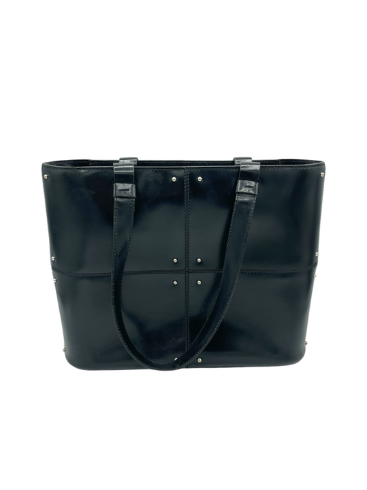 Tod's Black Leather Studded Top Handle Bag