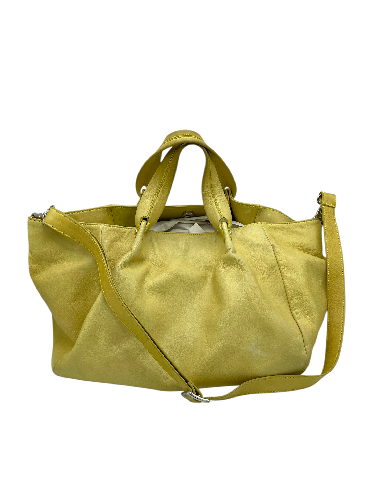 Jim Thompson Yellow Leather Slouchy Shoulder Bag