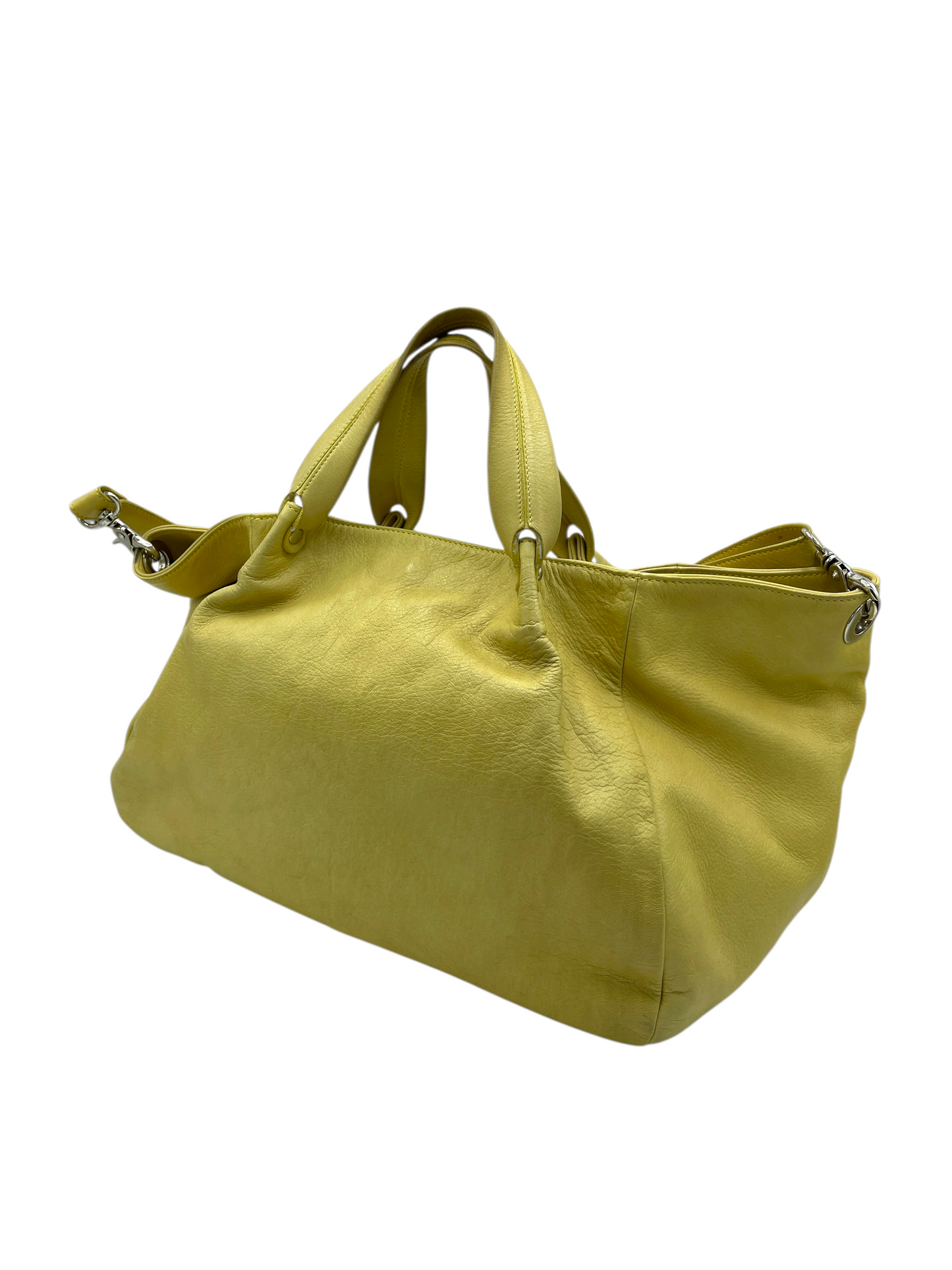 Jim Thompson Yellow Leather Slouchy Shoulder Bag