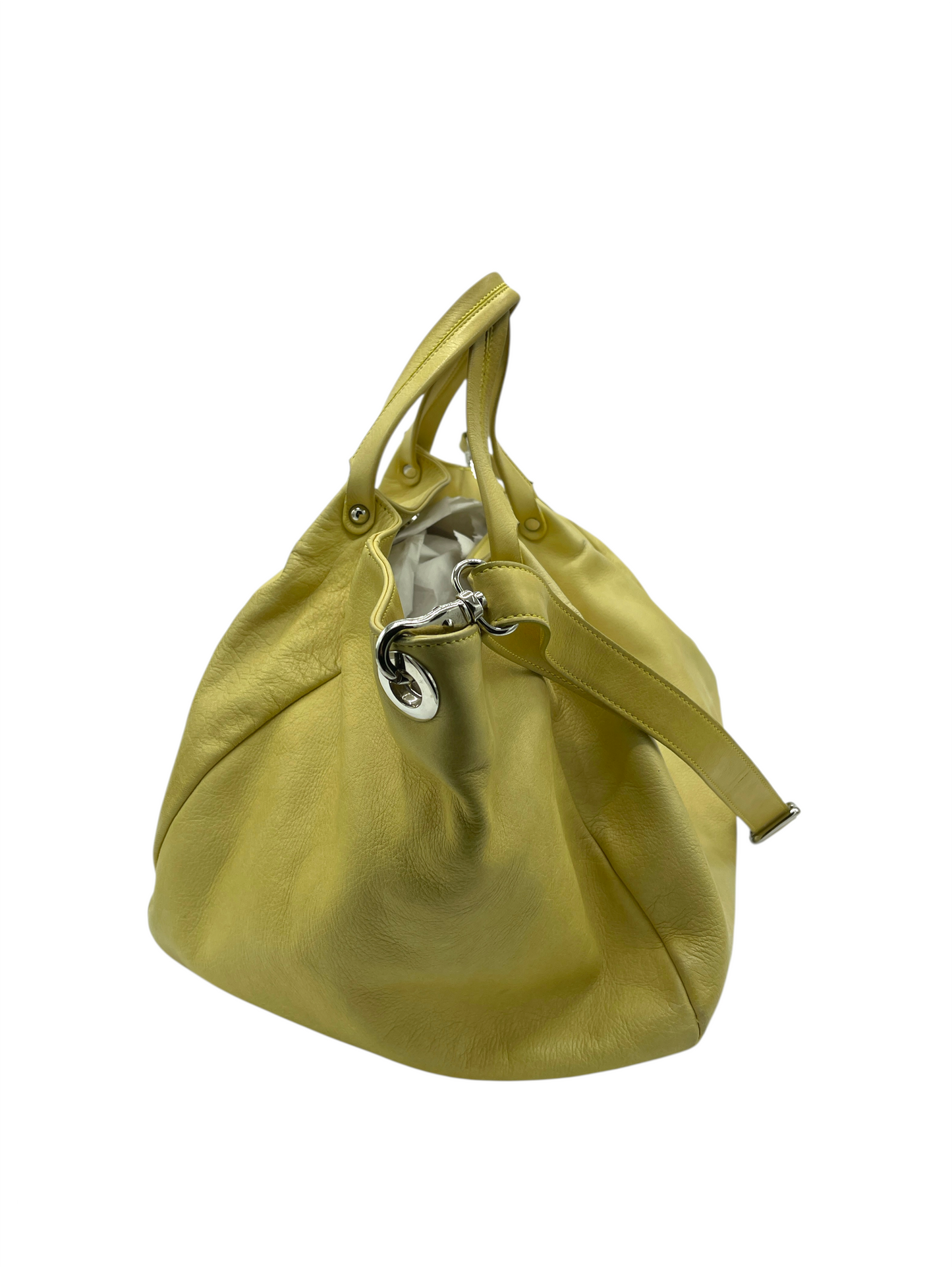 Jim Thompson Yellow Leather Slouchy Shoulder Bag