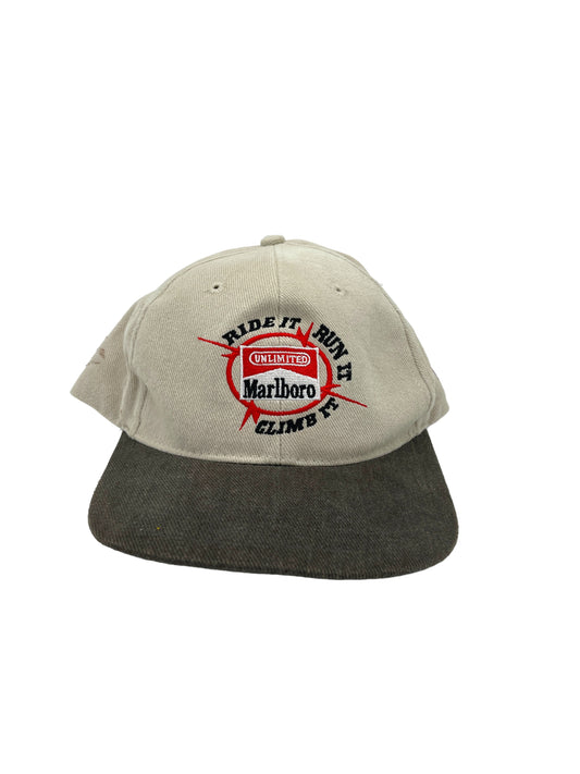 Marlboro Vintage Sand 'Ride it' Hat - Genuine Design Luxury Consignment. New & Pre-Owned Clothing, Shoes, & Accessories. Calgary, Canada