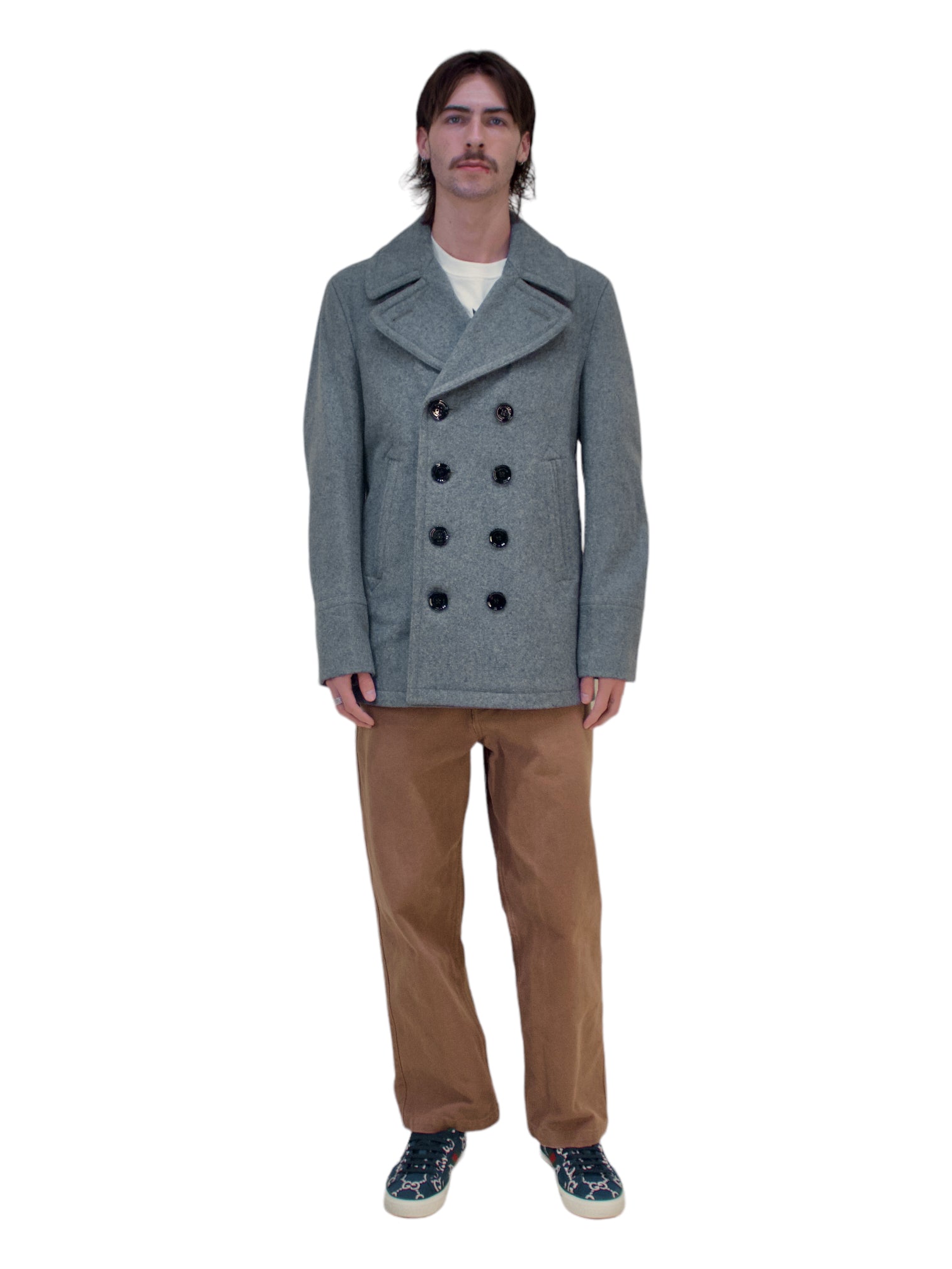 Burberry Brit Heather Grey Wool Blend Peacoat Jacket - Genuine Design Luxury Consignment. New & Pre-Owned Clothing, Shoes, & Accessories. Calgary, Canada