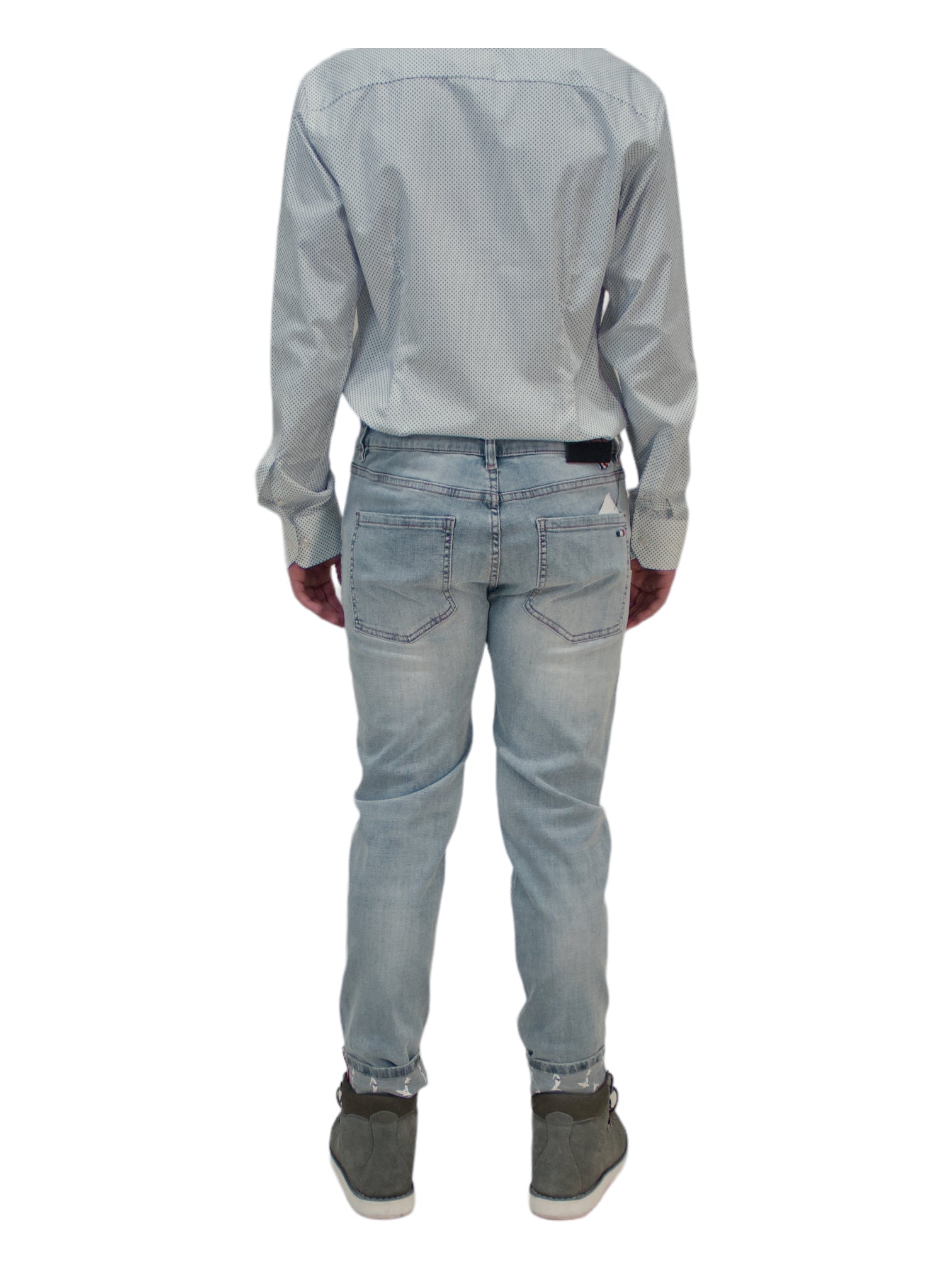 Thom Browne Blue Light Wash Distressed Jeans - Genuine Design luxury consignment Calgary, Alberta, Canada New and pre-owned clothing, shoes, accessories.