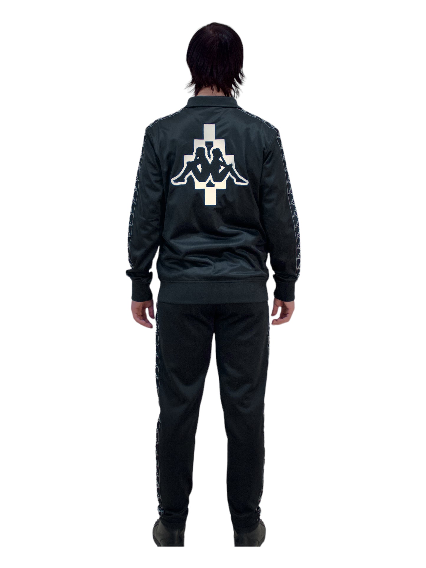Marcelo Burlon X Kappa Black Tracksuit Top - Genuine Design Luxury Consignment. New & Pre-Owned Clothing, Shoes, & Accessories. Calgary, Canada