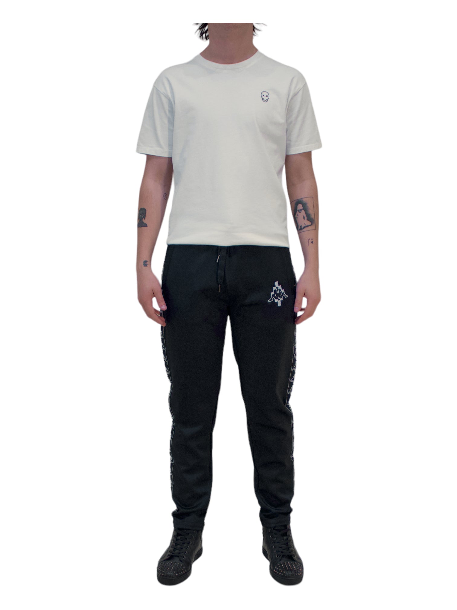 Marcelo Burlon X Kappa Black Tracksuit Bottoms - Genuine Design Luxury Consignment. New & Pre-Owned Clothing, Shoes, & Accessories. Calgary, Canada