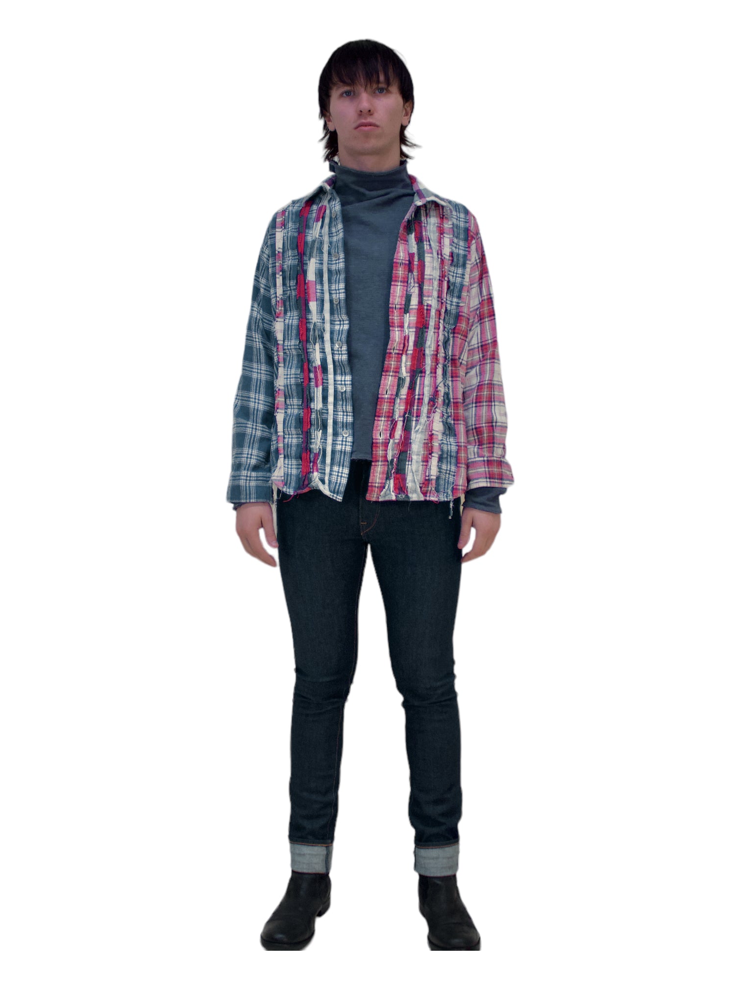 Kith X Needles Multi-Coloured Ribbon Cuts Flannel Shirt - Genuine Design Luxury Consignment. New & Pre-Owned Clothing, Shoes, & Accessories. Calgary, Canada