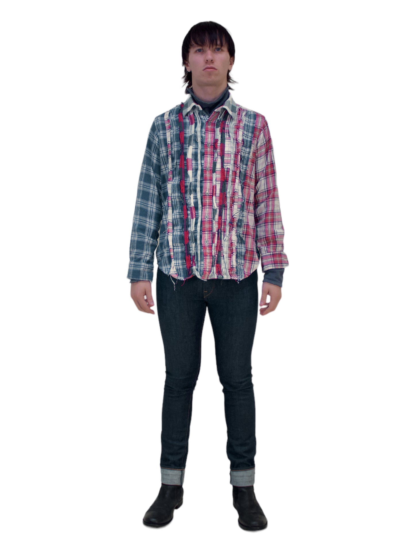 Kith X Needles Multi-Coloured Ribbon Cuts Flannel Shirt - Genuine Design Luxury Consignment. New & Pre-Owned Clothing, Shoes, & Accessories. Calgary, Canada