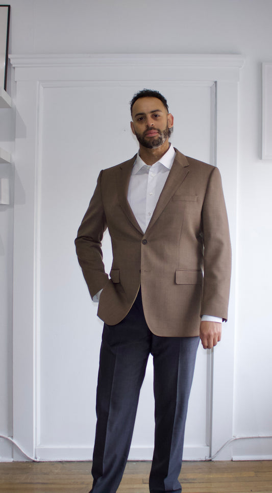 Hugo Boss Brown Sport Coat 46 - Genuine Design luxury Consignment Calgary, Canada New & Pre-Owned Authentic Clothing, Shoes, Accessories.