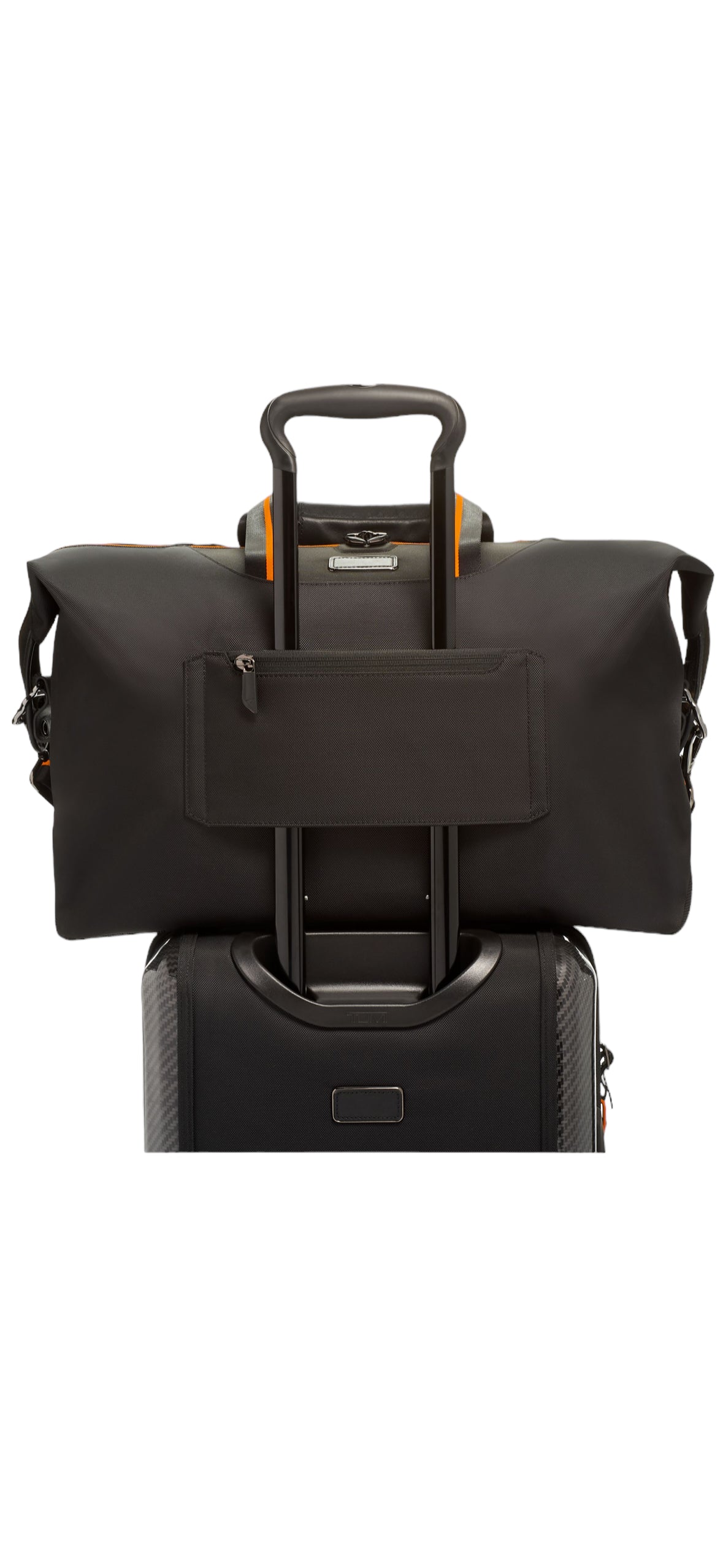 Tumi x Mclaren Black Orange M-Tech Soft Satchel Ballistic Nylon Carryall Travel Tote Bag