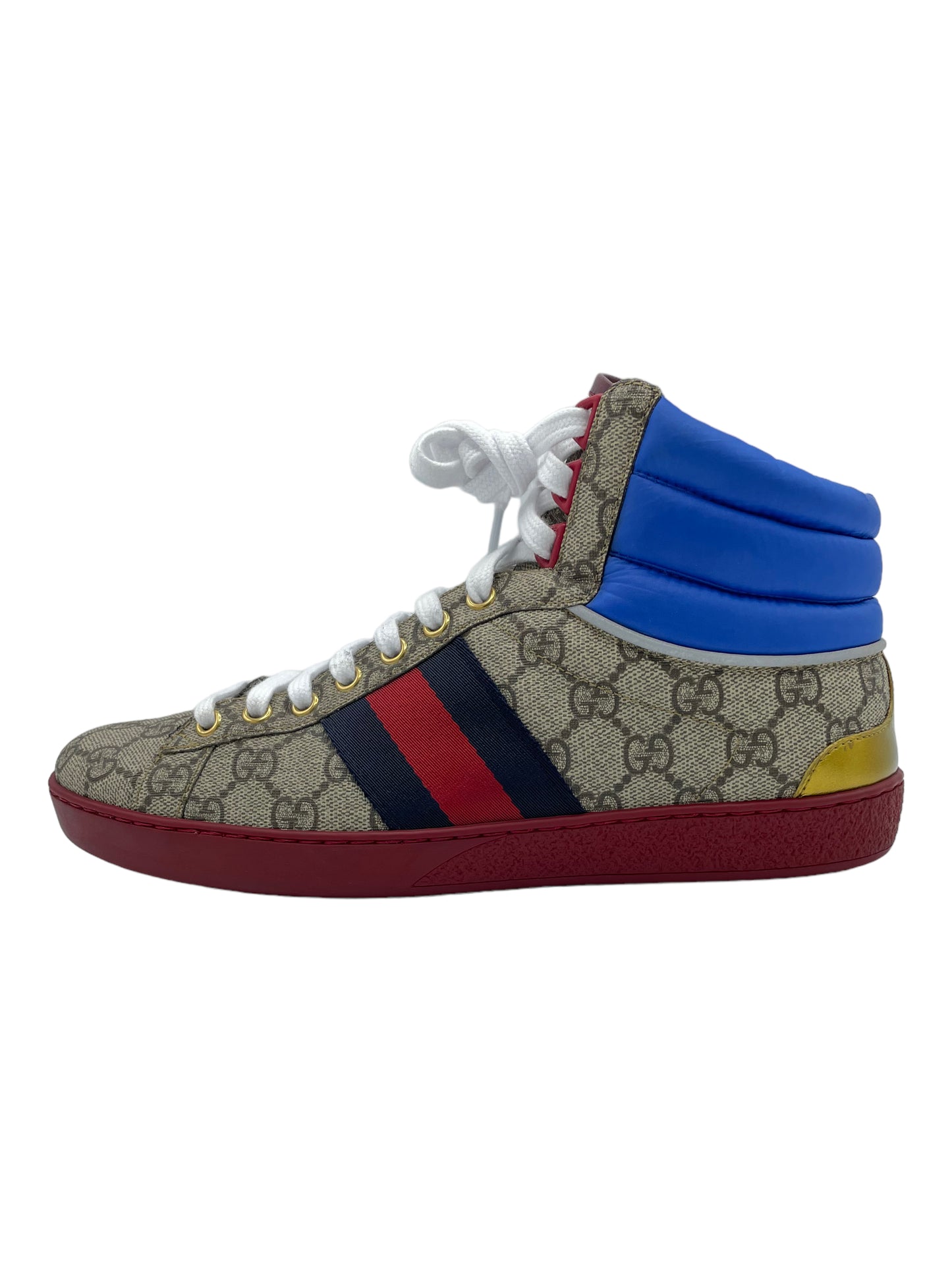 Gucci Tan High Top Sneakers - Genuine Design Luxury Consignment for Men. New & Pre-Owned Clothing, Shoes, & Accessories. Calgary, Canada