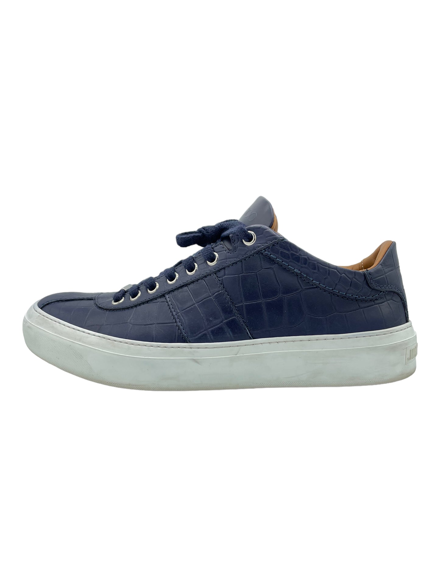 Jimmy Choo Navy Blue Croc Sneakers - Genuine Design Luxury Consignment for Men. New & Pre-Owned Clothing, Shoes, & Accessories. Calgary, Canada