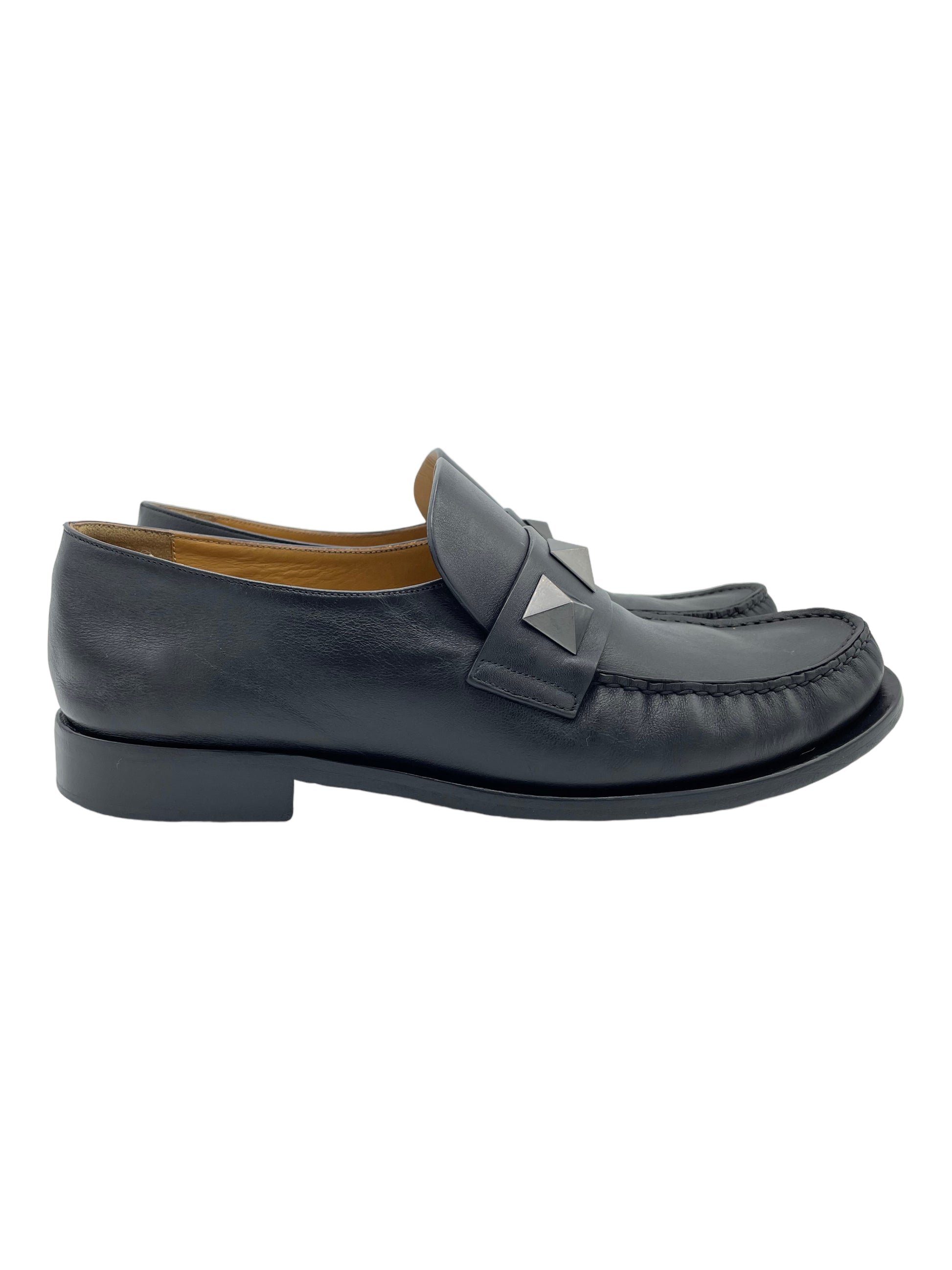 Valentino Black Stud Loafers - Genuine Design Luxury Consignment for Men. New & Pre-Owned Clothing, Shoes, & Accessories. Calgary, Canada