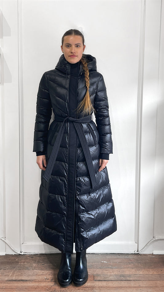 Mackage Black Down Filled Long Calina Coat Large