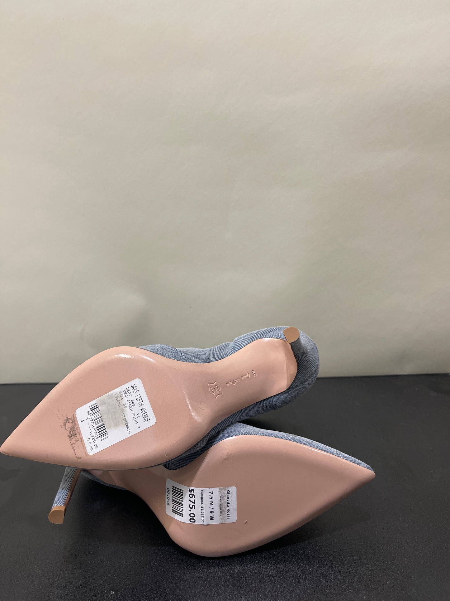 Gianvito Rossi Light Wash Denim Heeled Boots 7.5 M / 9 W