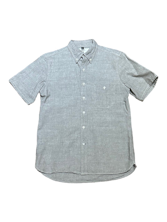 Rogue Territory Grey Cotton Short Sleeve Button Up Casual Shirt