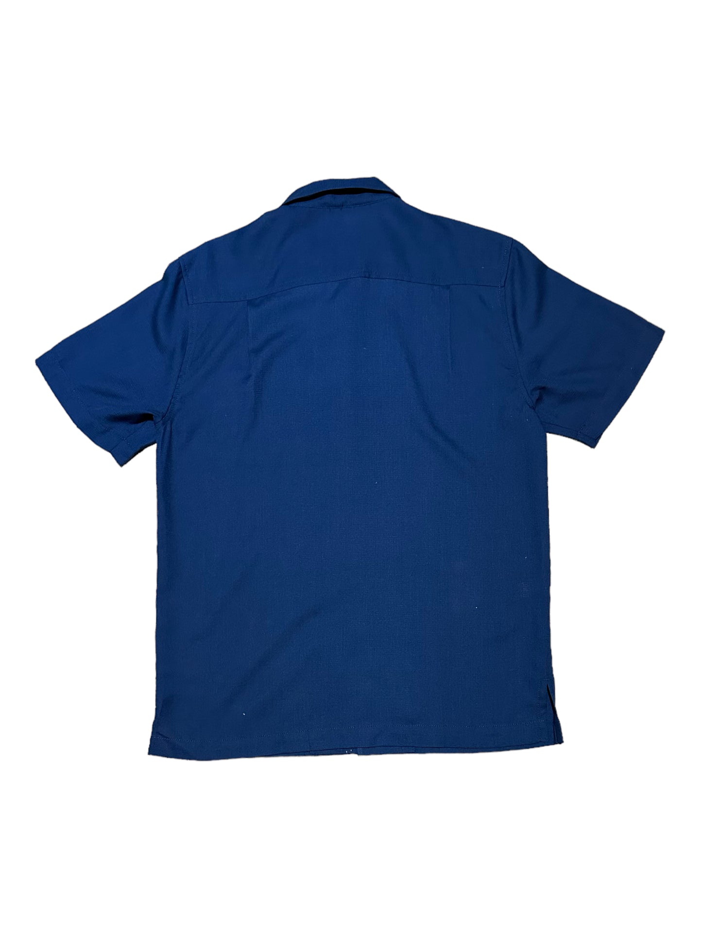 Tommy Bahama Navy Blue Silk Short Sleeve Button Up Casual Shirt