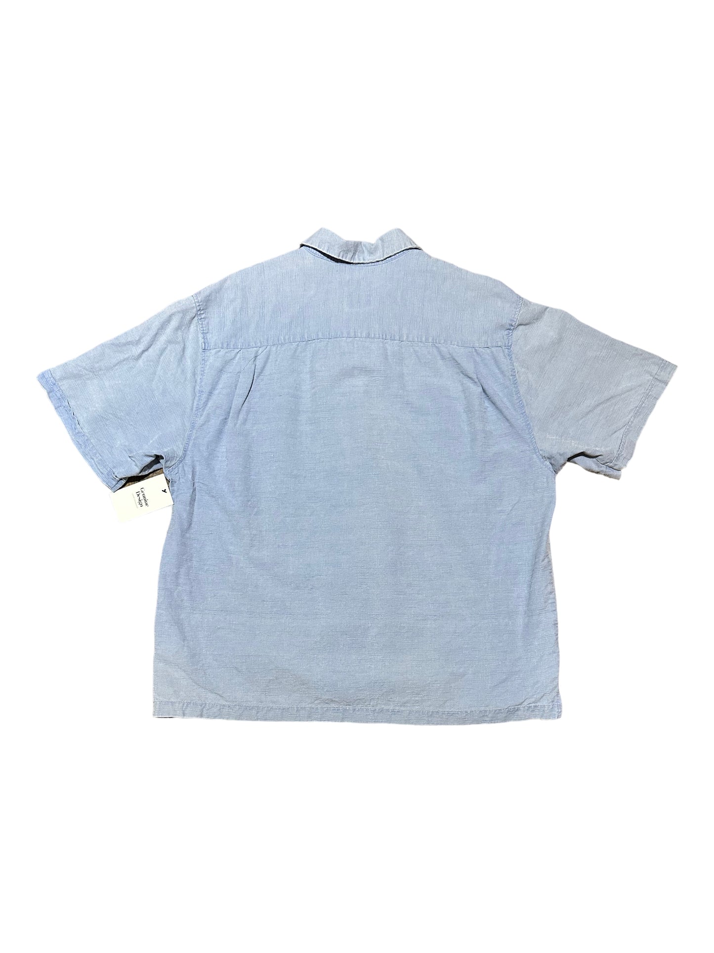 Jamaica Jaxx Sky Blue Patterned Silk Button Up Short Sleeve Casual Shirt