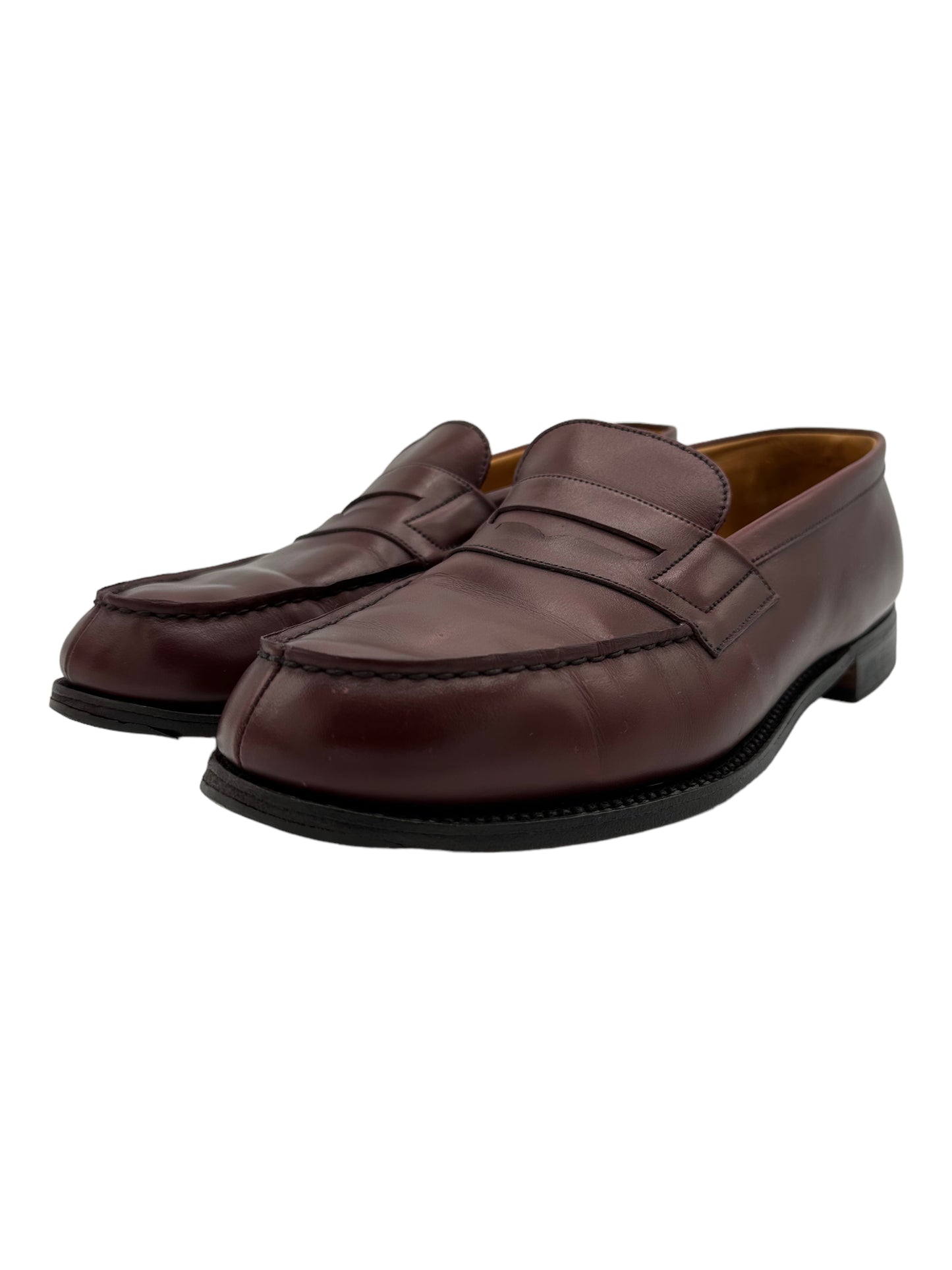 J.M. Weston Burgundy 180 Leather Penny Loafers