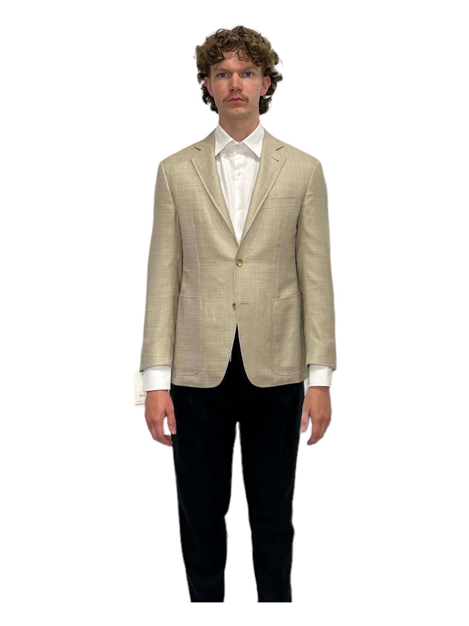 Canali Cream Cupro Blazer 38R - Genuine Design Luxury Consignment for Men. New & Pre-Owned Clothing, Shoes, & Accessories. Calgary, Canada