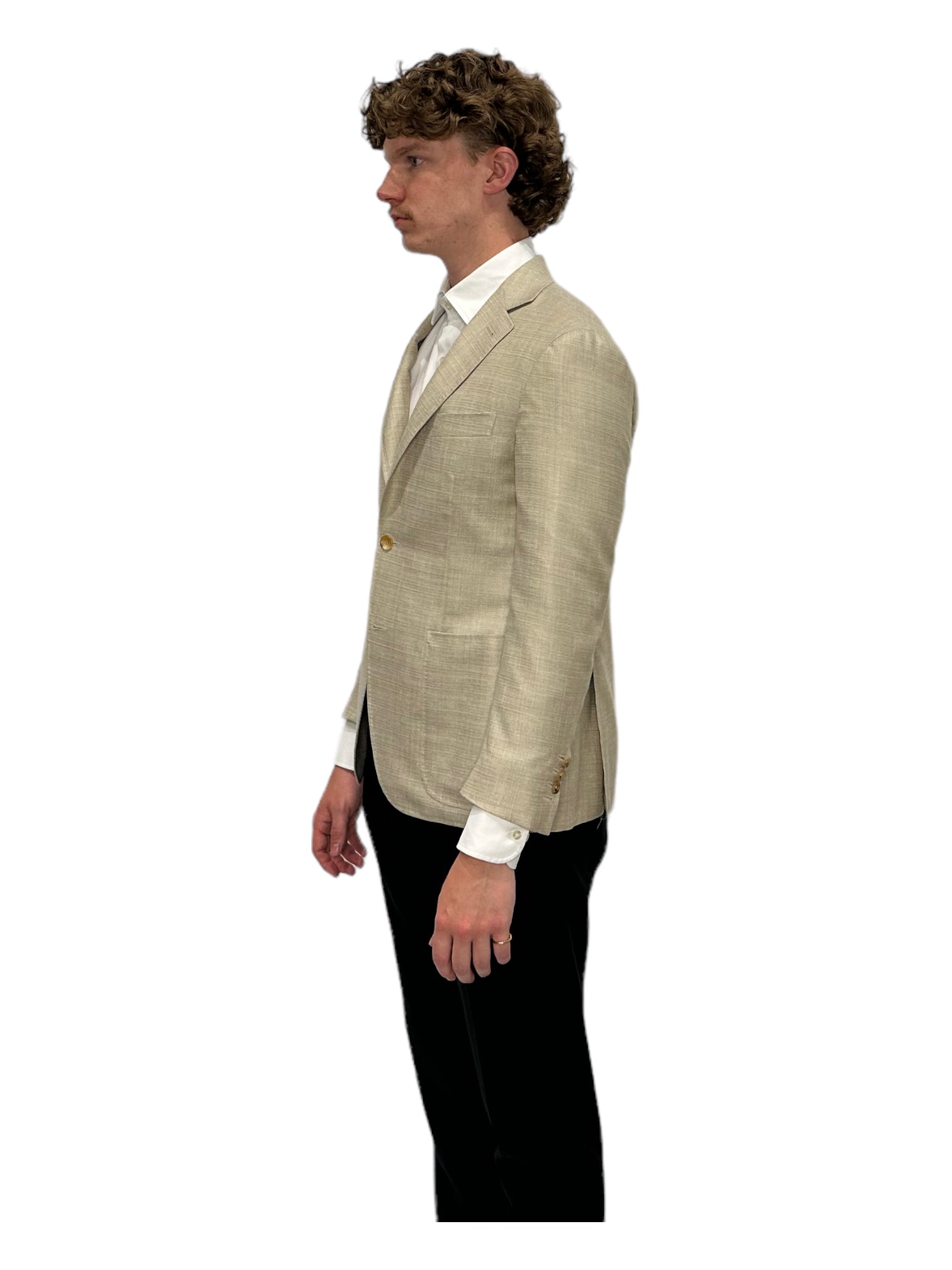 Canali Cream Cupro Blazer 38R - Genuine Design Luxury Consignment for Men. New & Pre-Owned Clothing, Shoes, & Accessories. Calgary, Canada