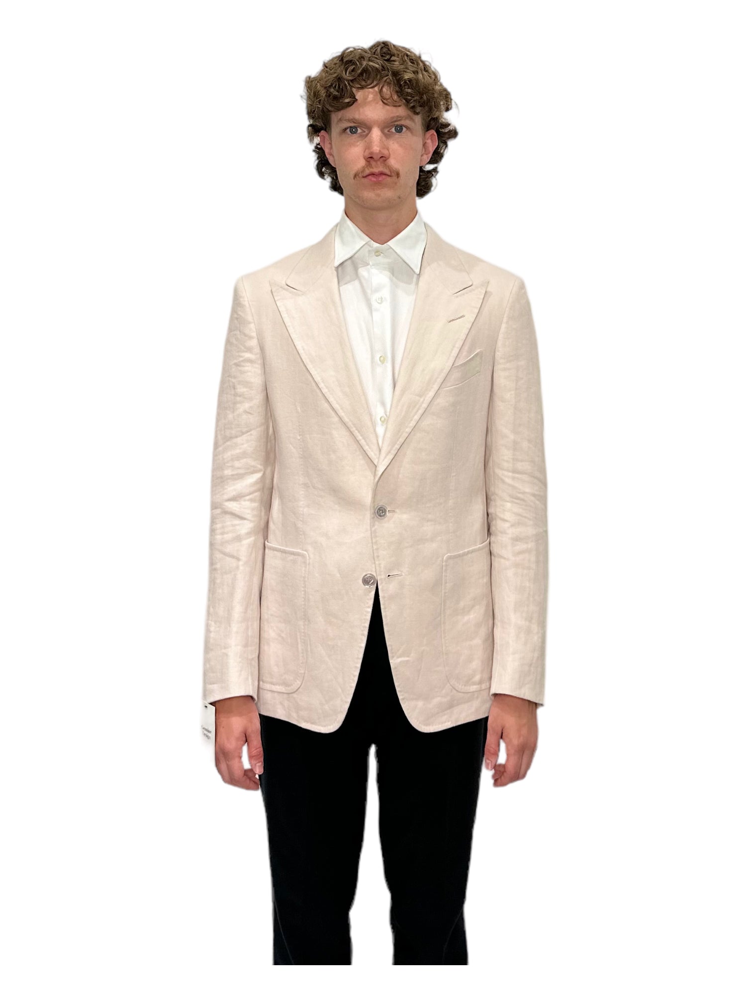 Tom Ford Cream Linen Blazer 38R - Genuine Design Luxury Consignment for Men. New & Pre-Owned Clothing, Shoes, & Accessories. Calgary, Canada