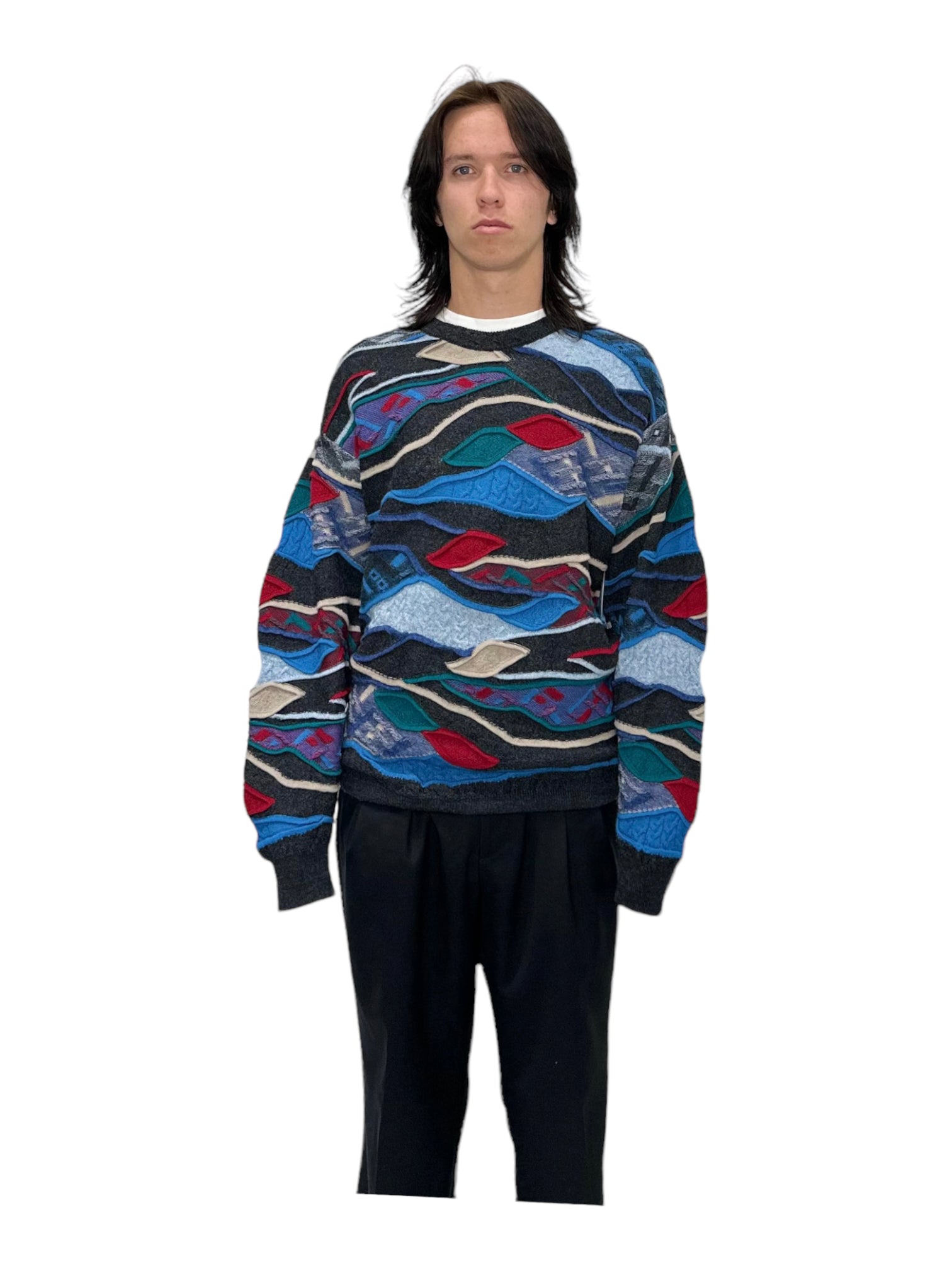 Missoni Blue Merino Wool Knit Sweater - Genuine Design Luxury Consignment for Men. New & Pre-Owned Clothing, Shoes, & Accessories. Calgary, Canada