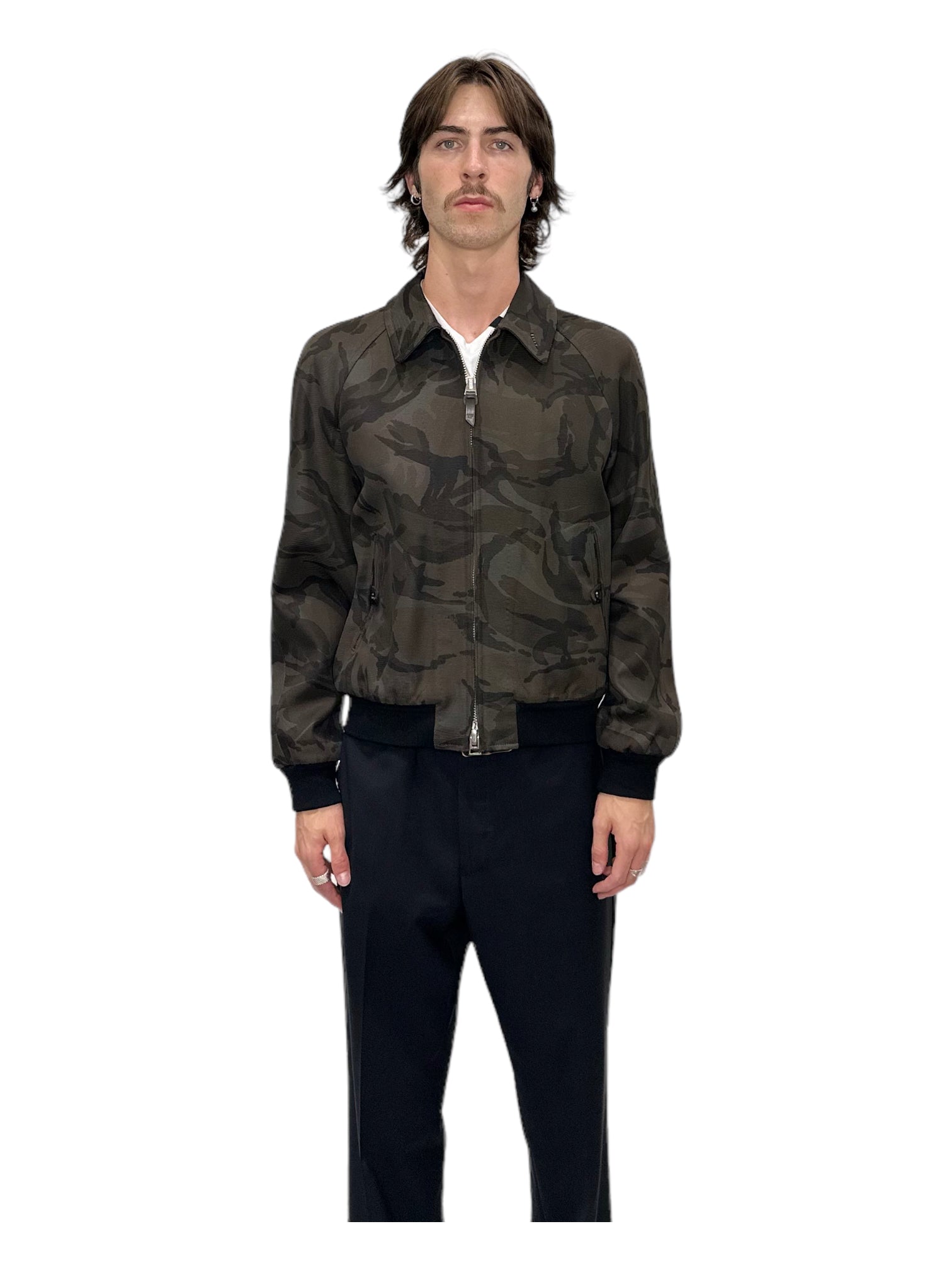 Tom Ford Nubuck Camouflage Bomber Jacket - Genuine Design Luxury Consignment for Men. New & Pre-Owned Clothing, Shoes, & Accessories. Calgary, Canada