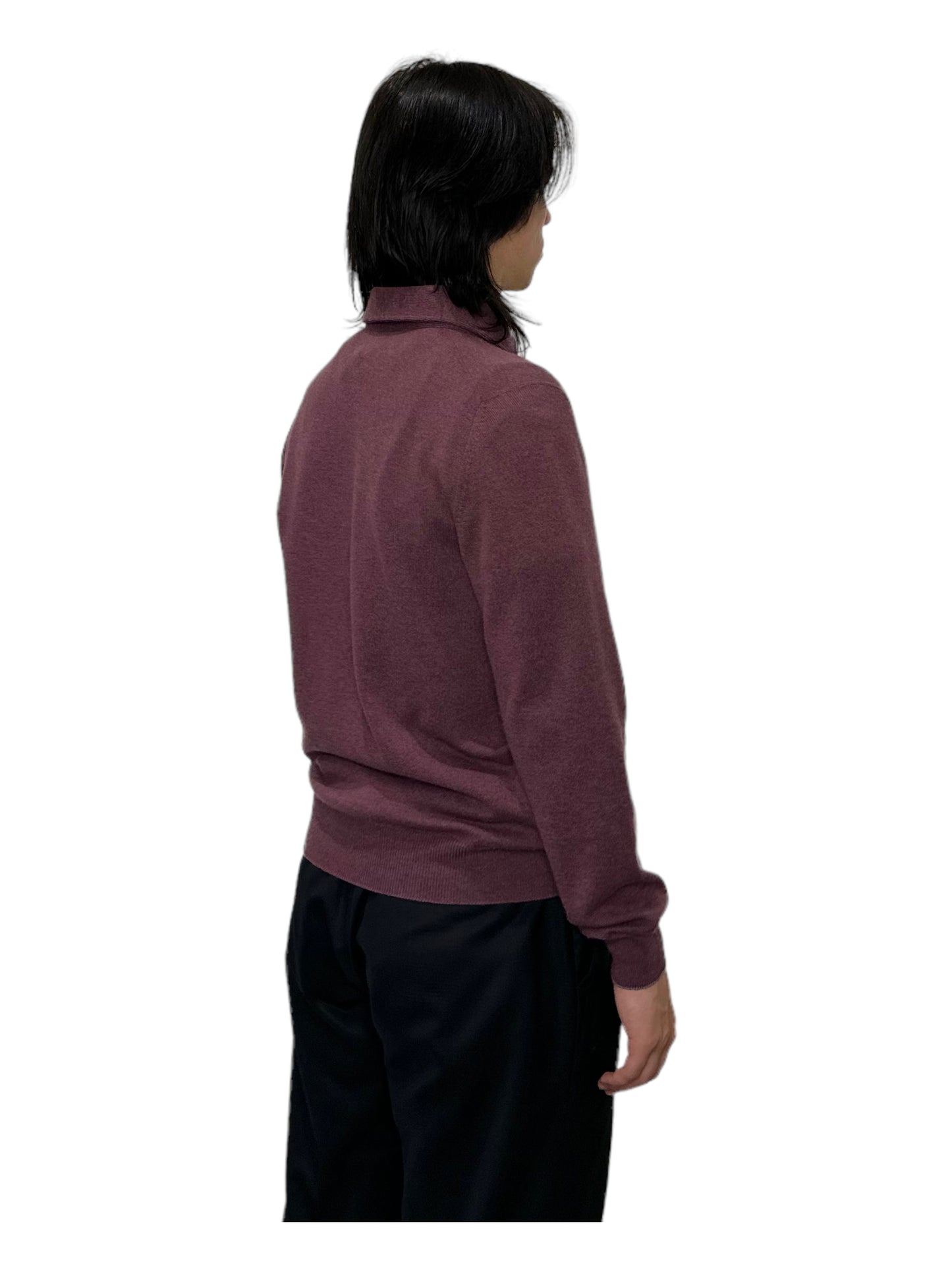 Brunello Cucinelli Cashmere Burgundy Long Sleeve Polo Shirt - Genuine Design Luxury Consignment for Men. New & Pre-Owned Clothing, Shoes, & Accessories. Calgary, Canada