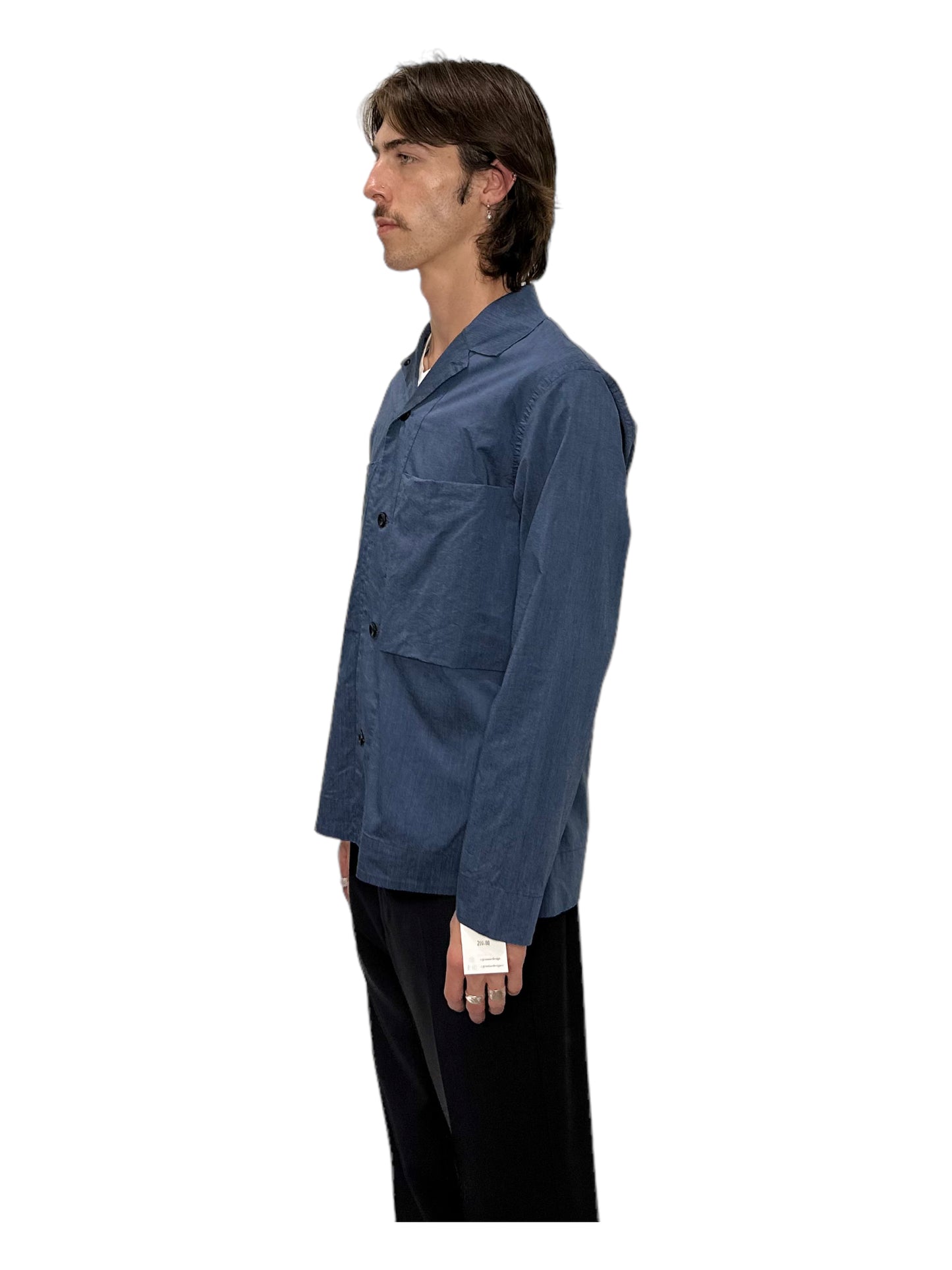 Still By Hand Blue Melange Shirt Jacket - Genuine Design Luxury Consignment for Men. New & Pre-Owned Clothing, Shoes, & Accessories. Calgary, Canada