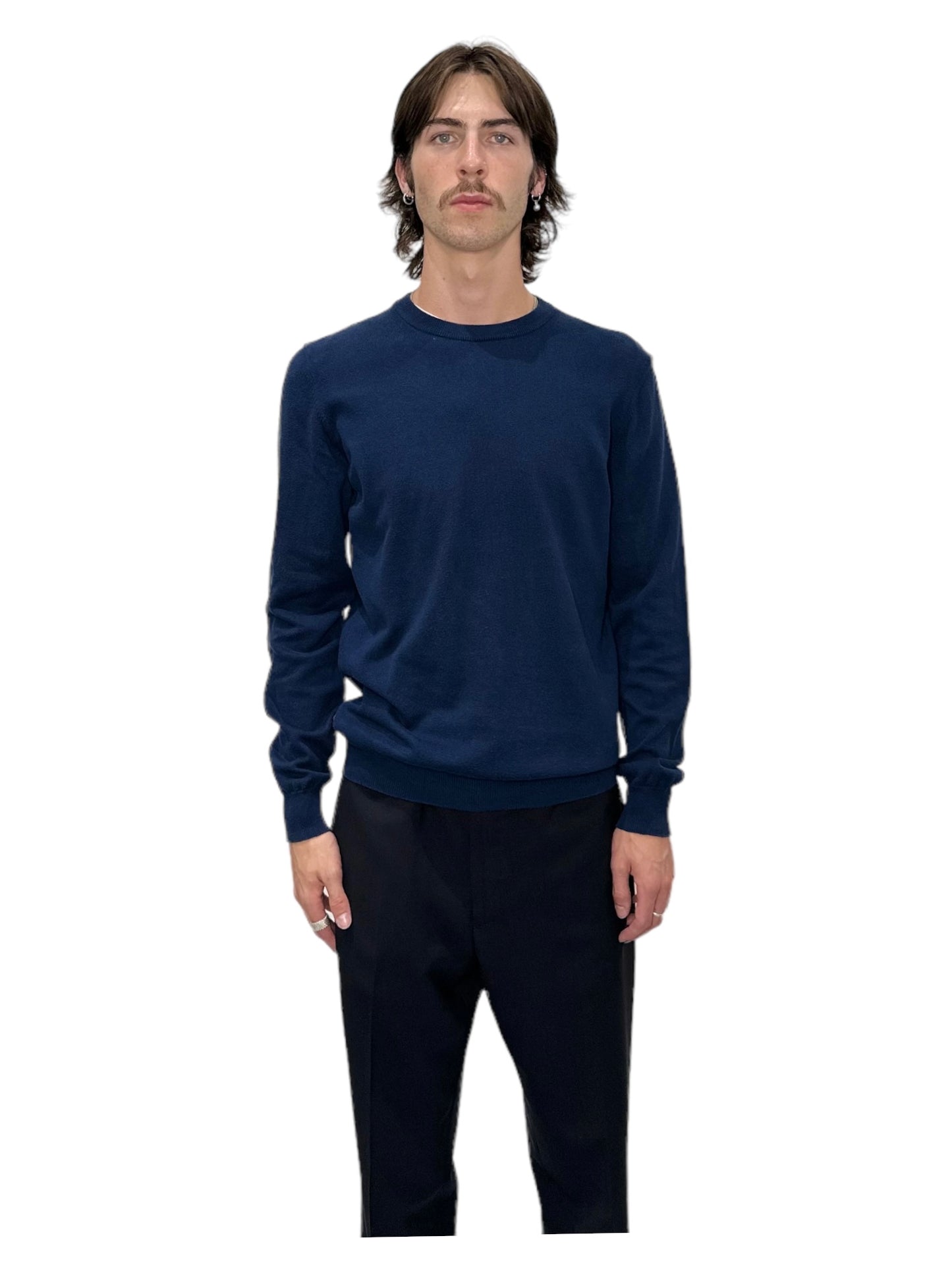 Bikkembergs Blue Pullover Sweater With Jacquard Motif - Genuine Design Luxury Consignment for Men. New & Pre-Owned Clothing, Shoes, & Accessories. Calgary, Canada