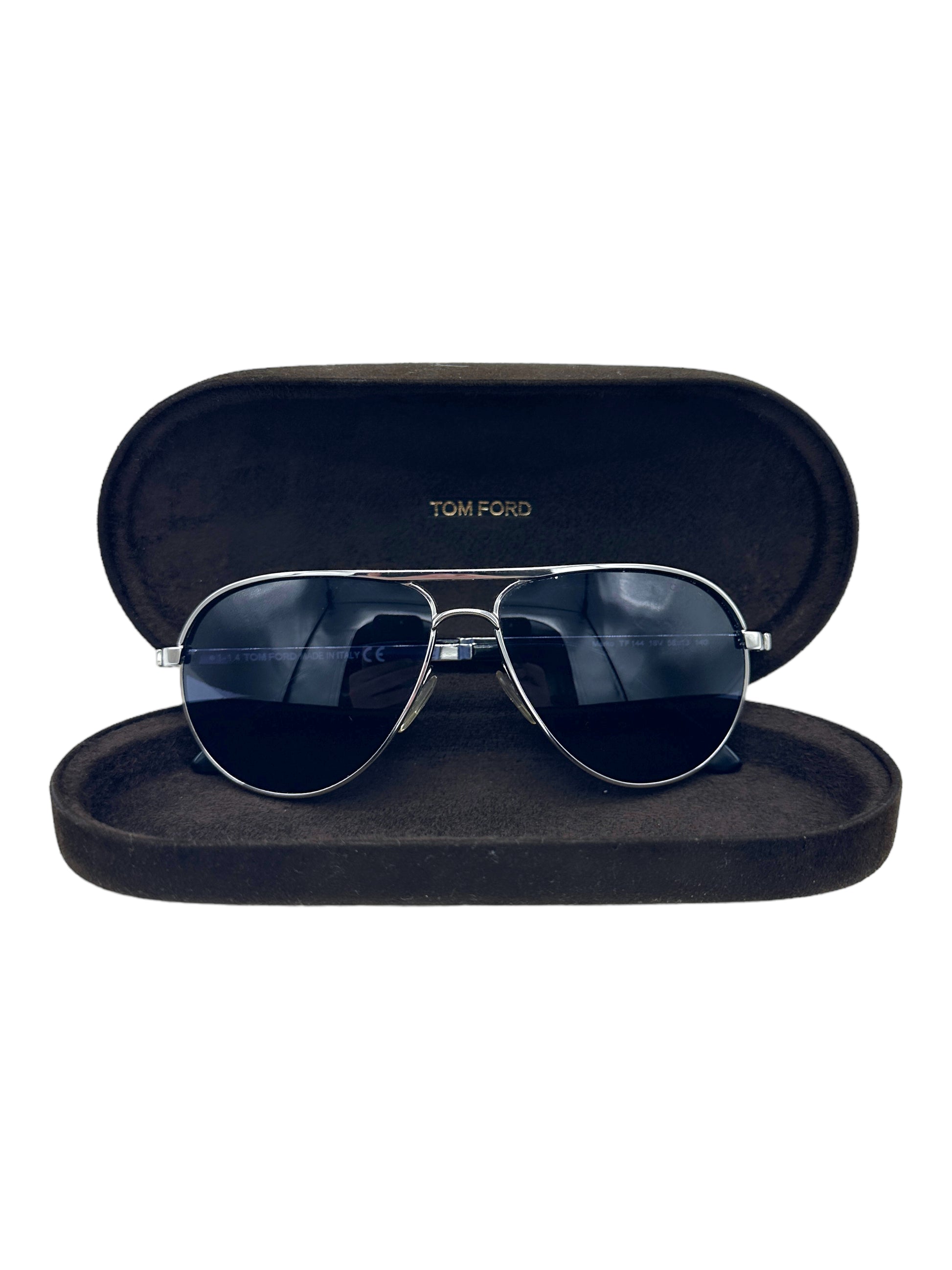 Tom Ford Silver Marko Pilot Frame Sunglasses - Genuine Design Luxury Consignment for Men. New & Pre-Owned Clothing, Shoes, & Accessories. Calgary, Canada