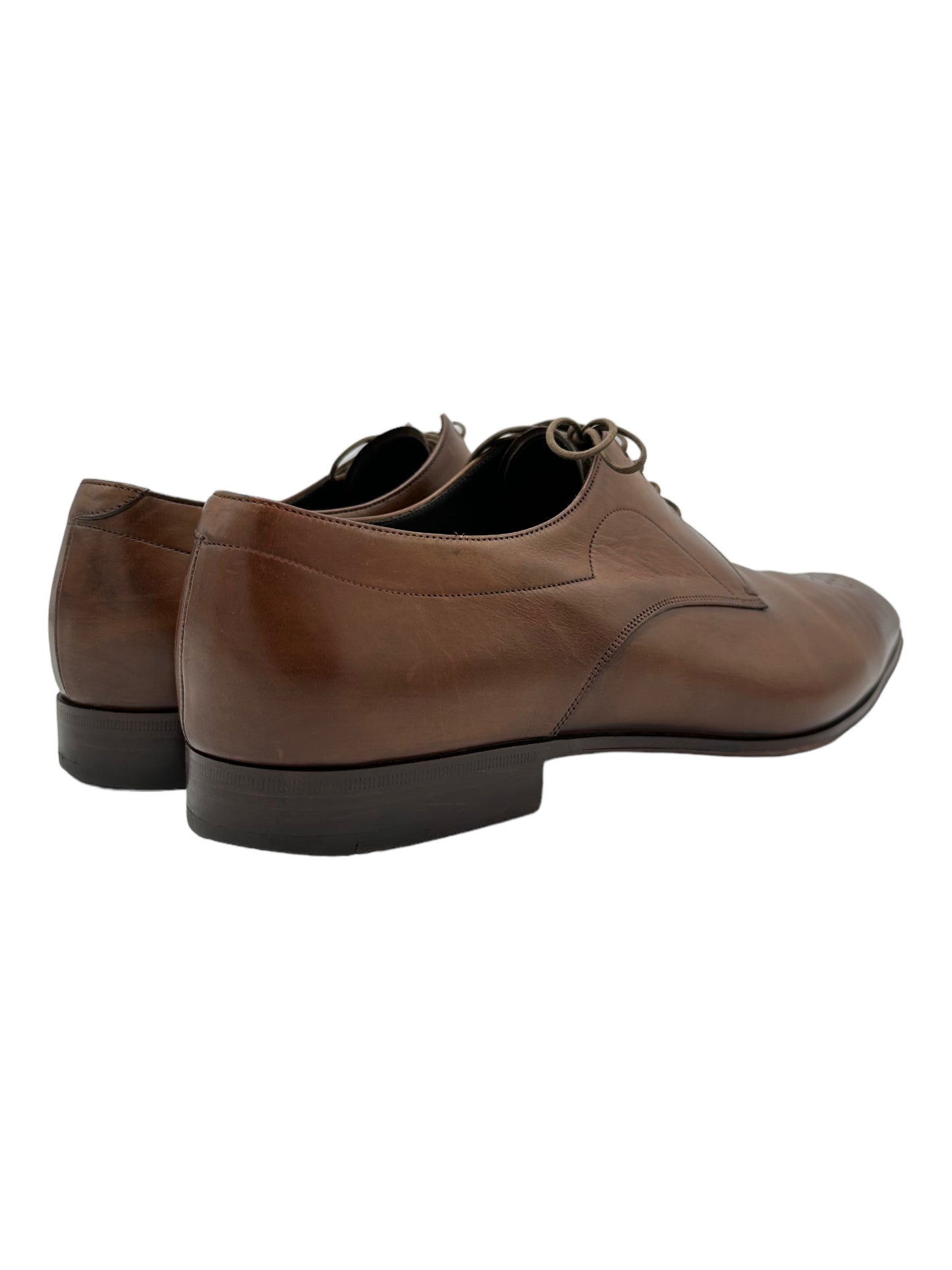 Prada Brown Leather Derby Dress Shoes