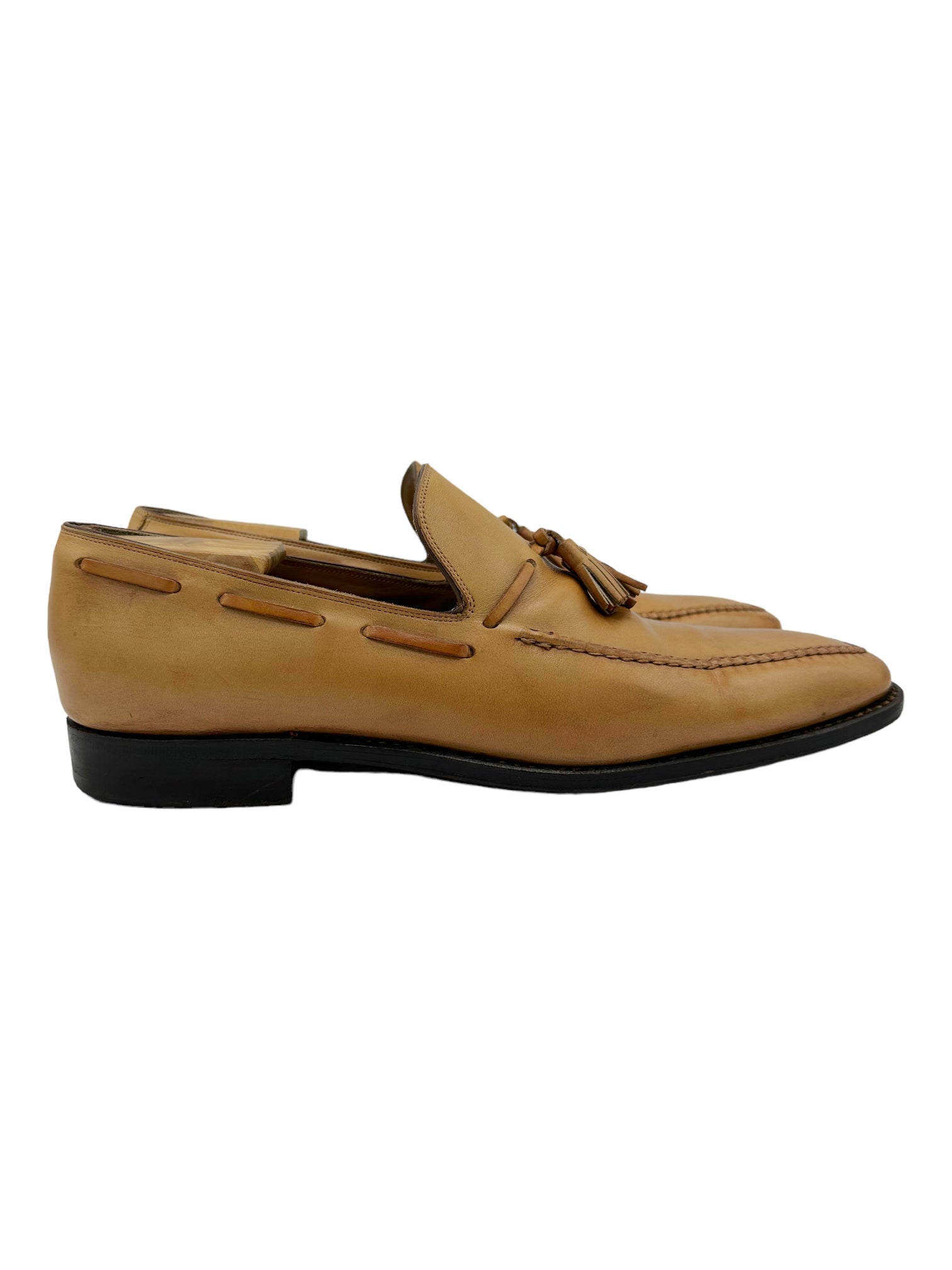 Salvatore Ferragamo Light Brown Tassel Loafer - Genuine Design luxury consignment Calgary, Canada New and pre-owned clothing, shoes, accessories.
